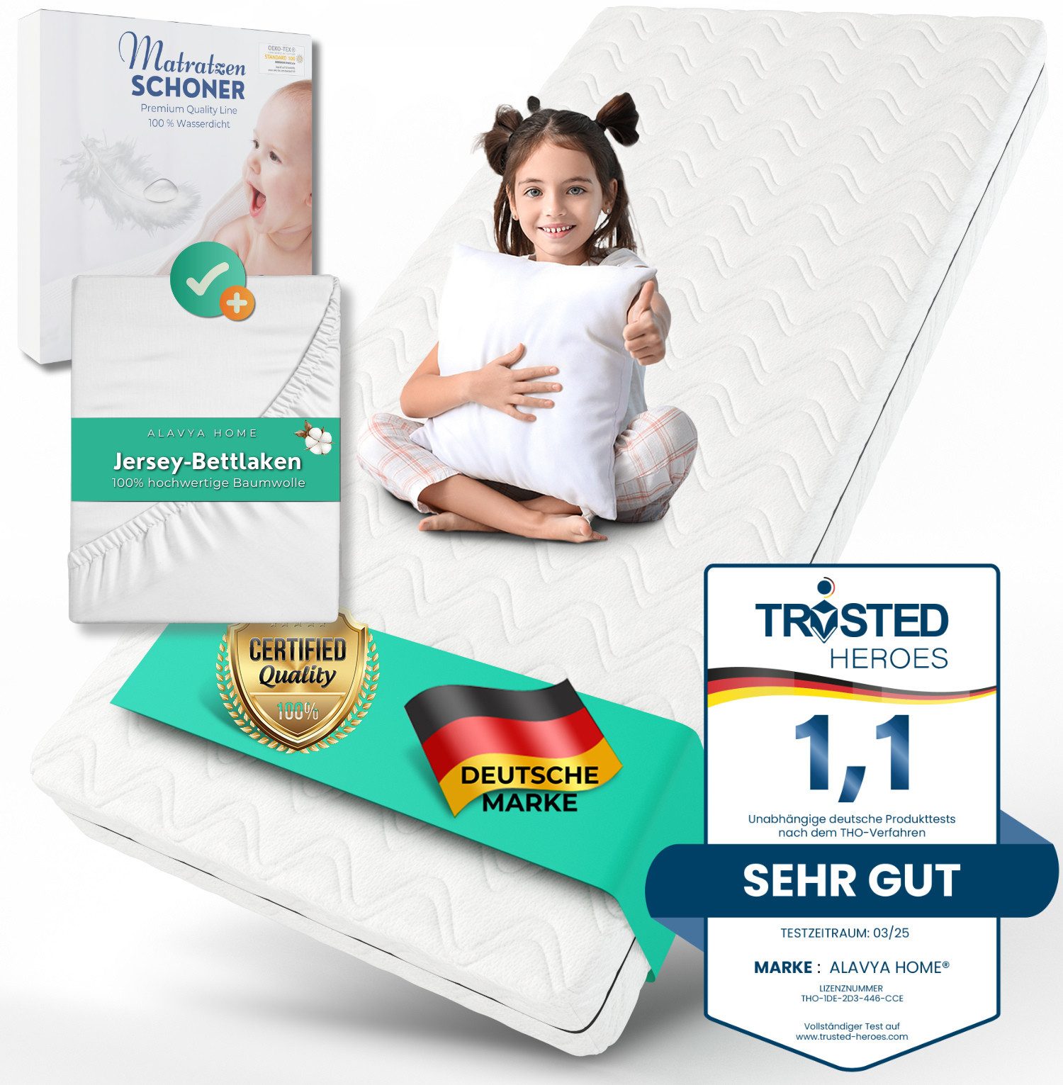 Kindermatratze COZY 3-tlg. inkl. Spannbettlaken + günstig online kaufen