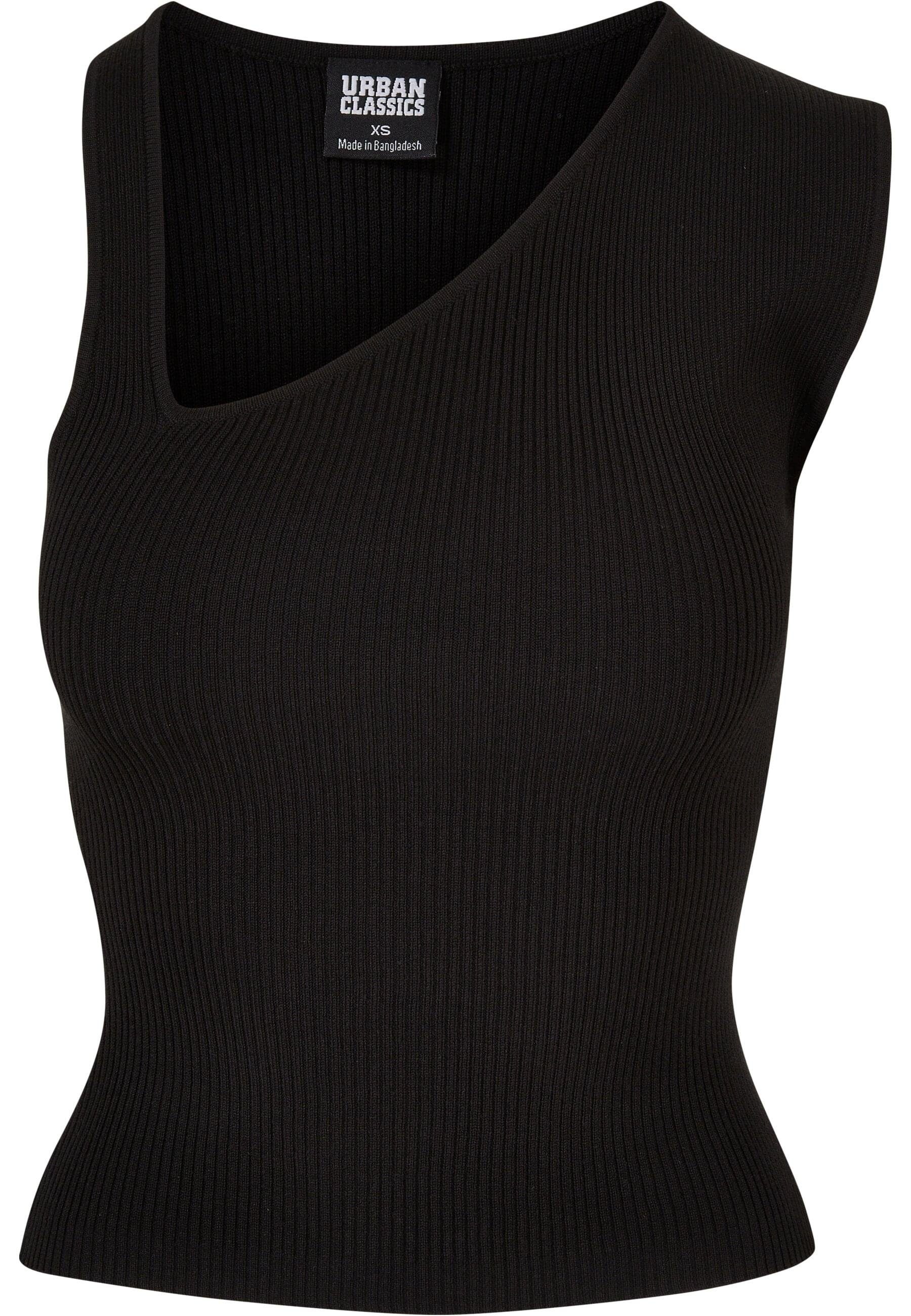 URBAN CLASSICS T-Shirt Urban Classics Damen Ladies Rib Knit Asymmetric Top (1-tlg)