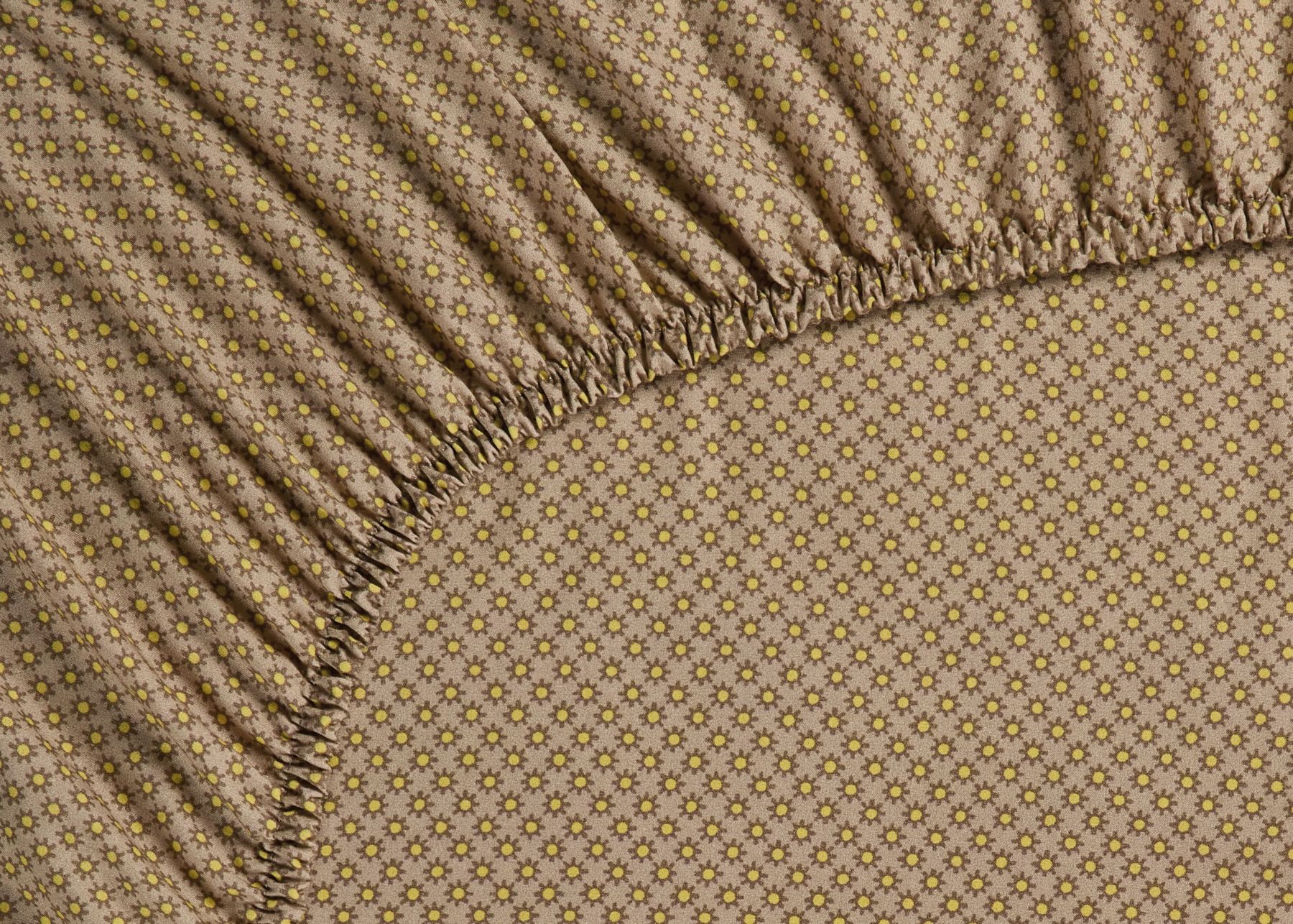 PiP Studio Spannbettlaken Spannbettlaken PIP Twinkle Star FS Yellow Khaki 90x200 Gelbes Khaki, Baumwolle, Gummizug: Rundum, (1 Stück), 90 x 200 cm