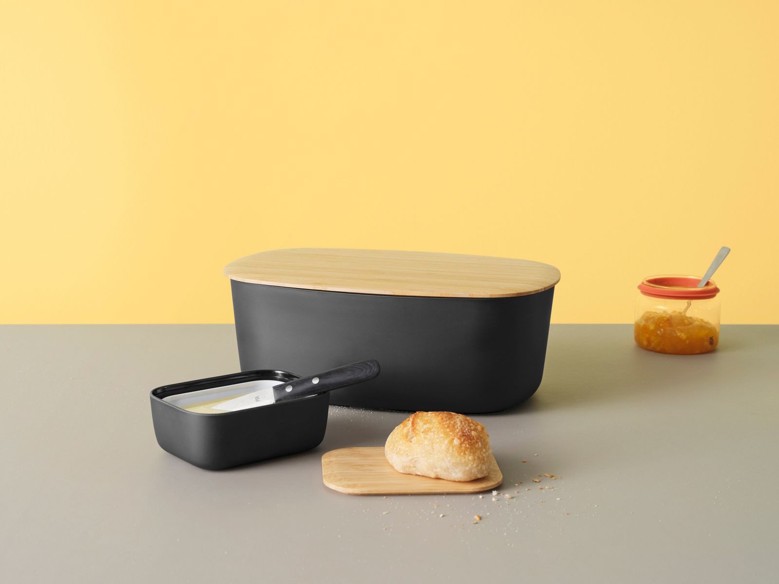 Stelton Brotkasten Brotkasten BOX-IT black 34,5 cm (l), Kunststoff, RIG-TIG by stelton Brotkasten BOX-IT black