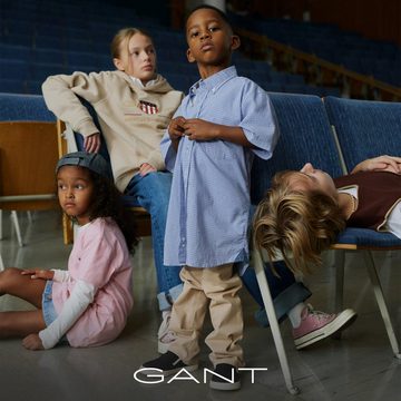 Gant Kapuzenpullover 906844 Kinder Kapuzenpullover Unisex Full Zip Ho Ärmelbündchen und Saum gerippt