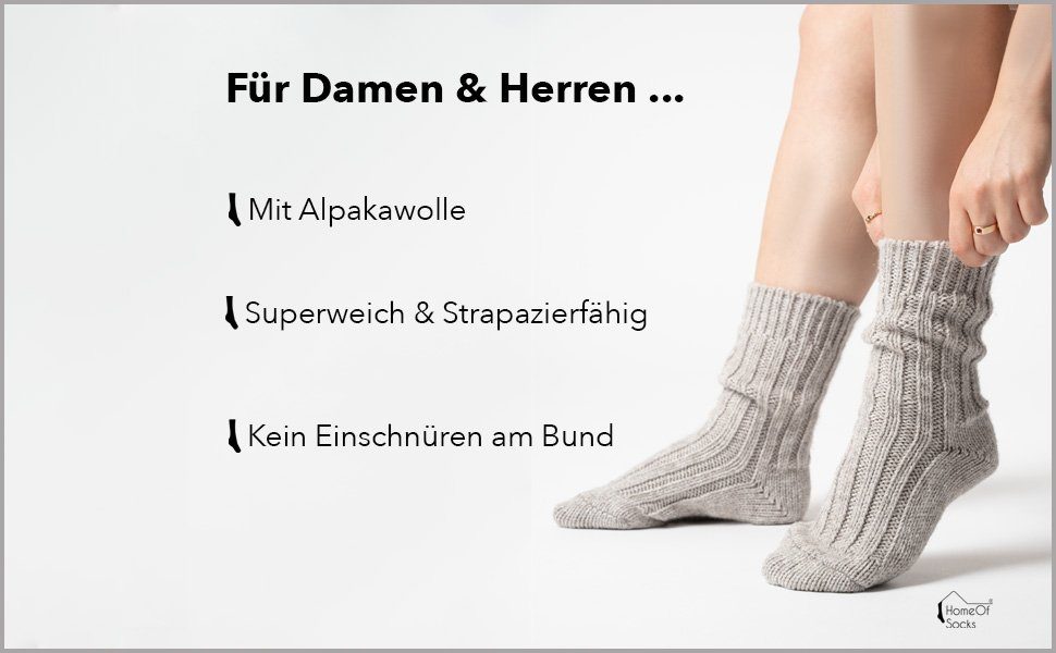HomeOfSocks Socken Wollsocken Alpakawolle 50% warme und Strapazierfähige mit und Alpakawolle 2xGrau Wollanteil Wollsocken mit