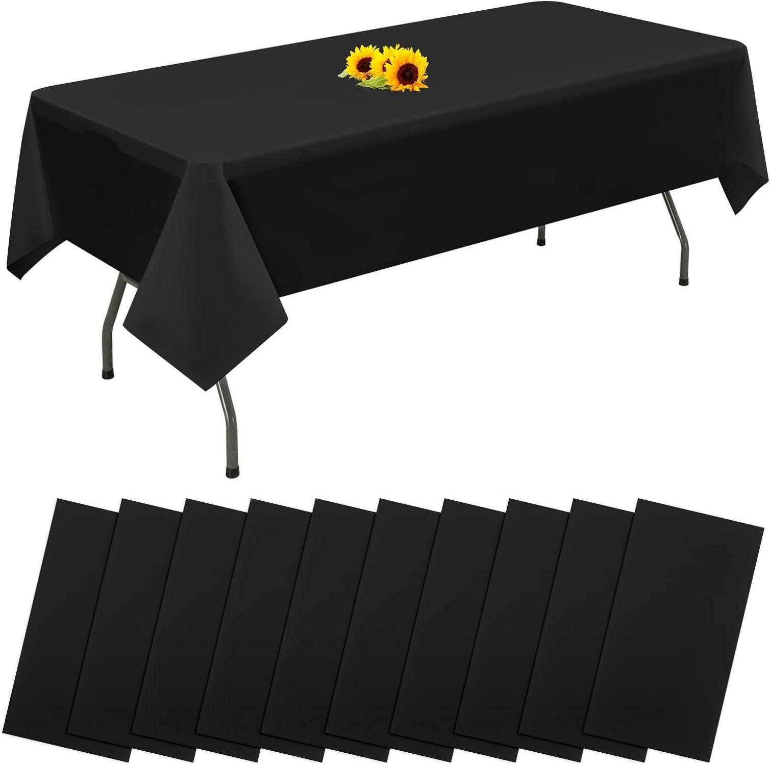 Tischdecke 10er Packung Schwarze Einweg-Tischdecken 137x274 cm wasserdichte