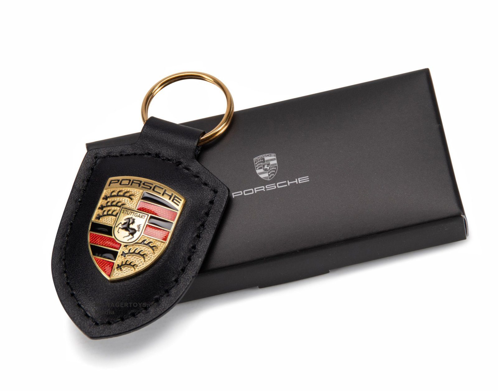 schwarz Schlüsselanhänger Porsche Porsche Leder Schlüsselanhänger Wappen