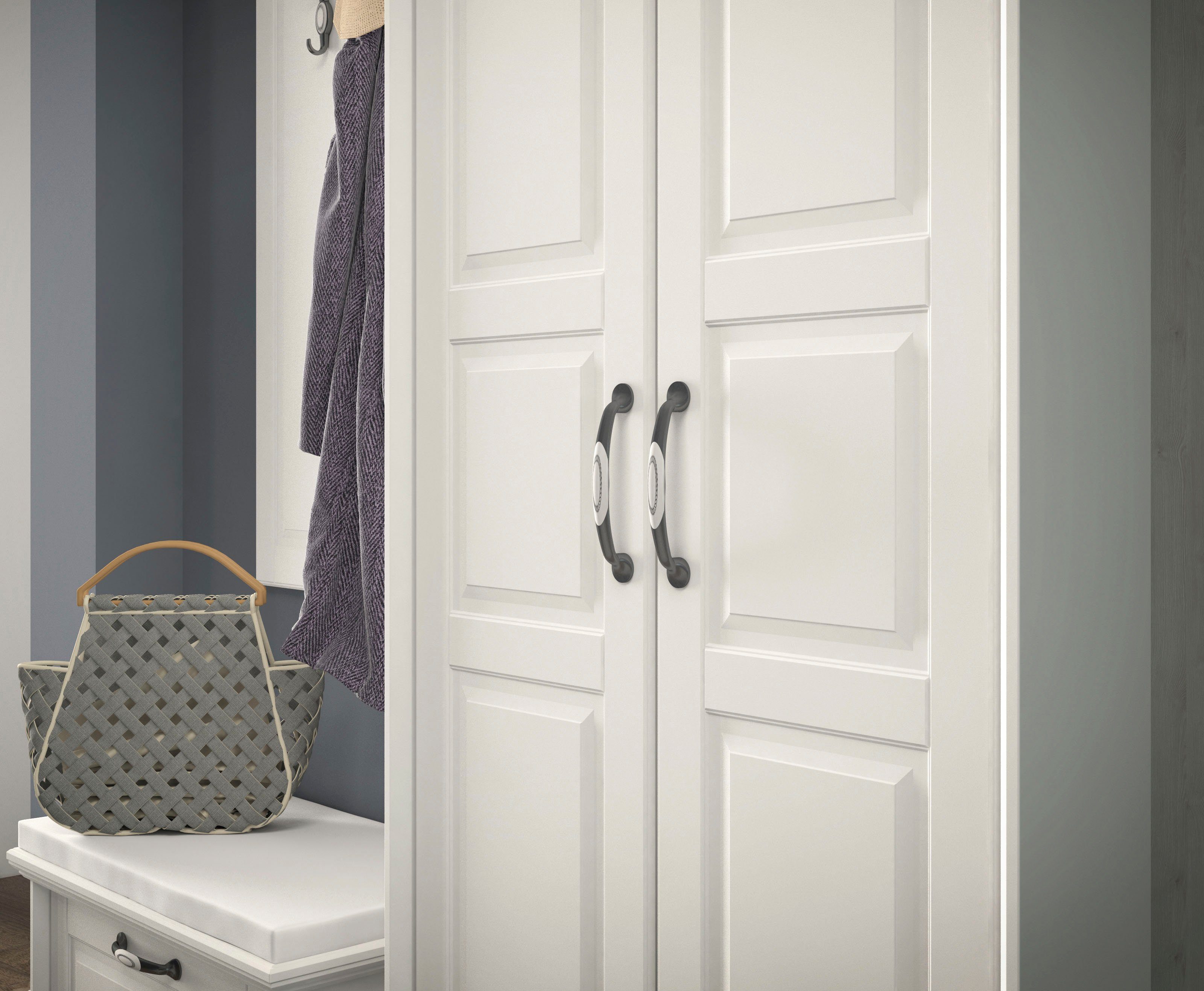 Home affaire Garderobenschrank Evergreen lackiert, Soft-Close-Funktion mit UV ausziehbarer und Kleiderstange