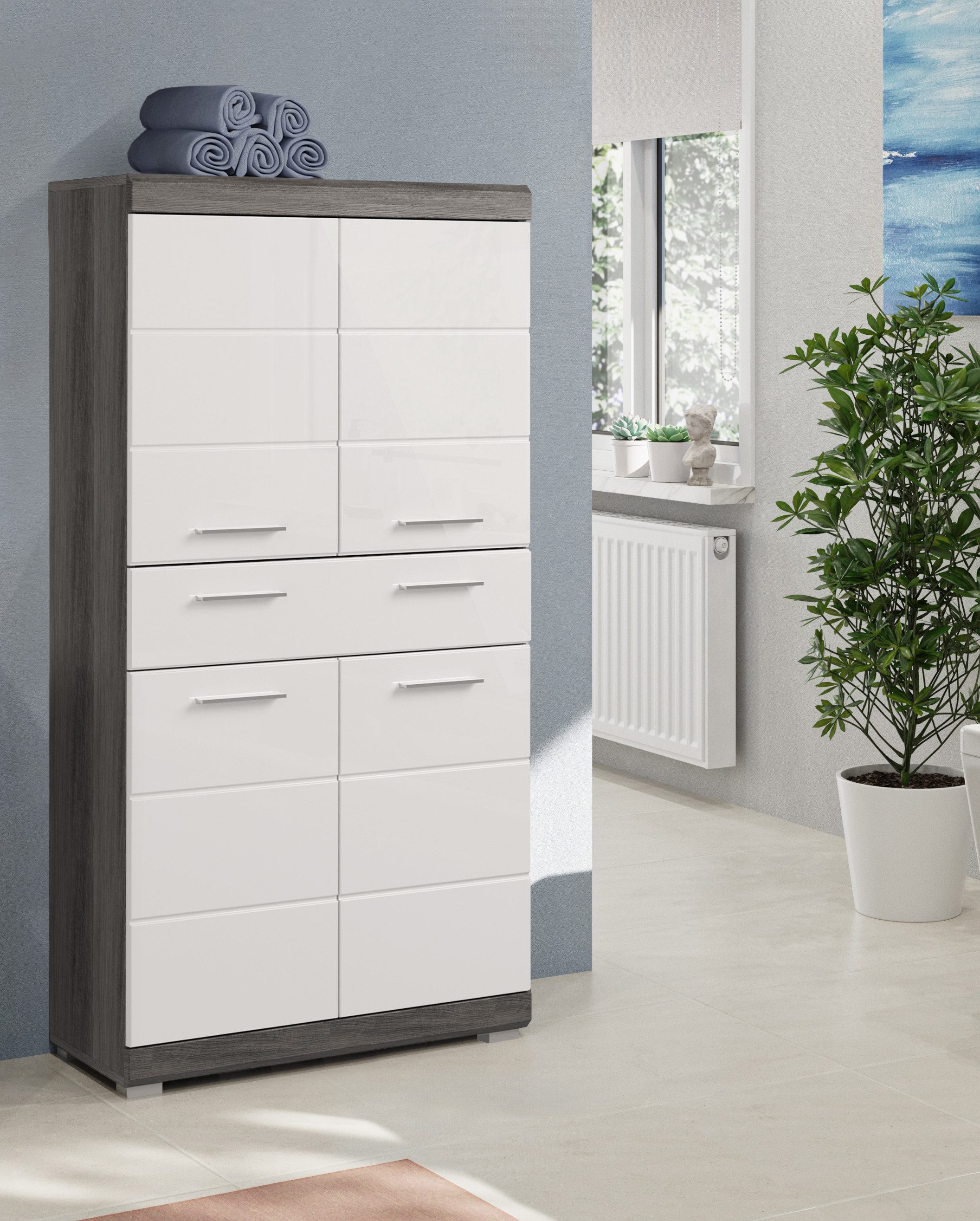 INOSIGN Midischrank SIENA, Breite 74cm, 4 Türen, 1 Schubkasten, 4 Fächer, M günstig online kaufen