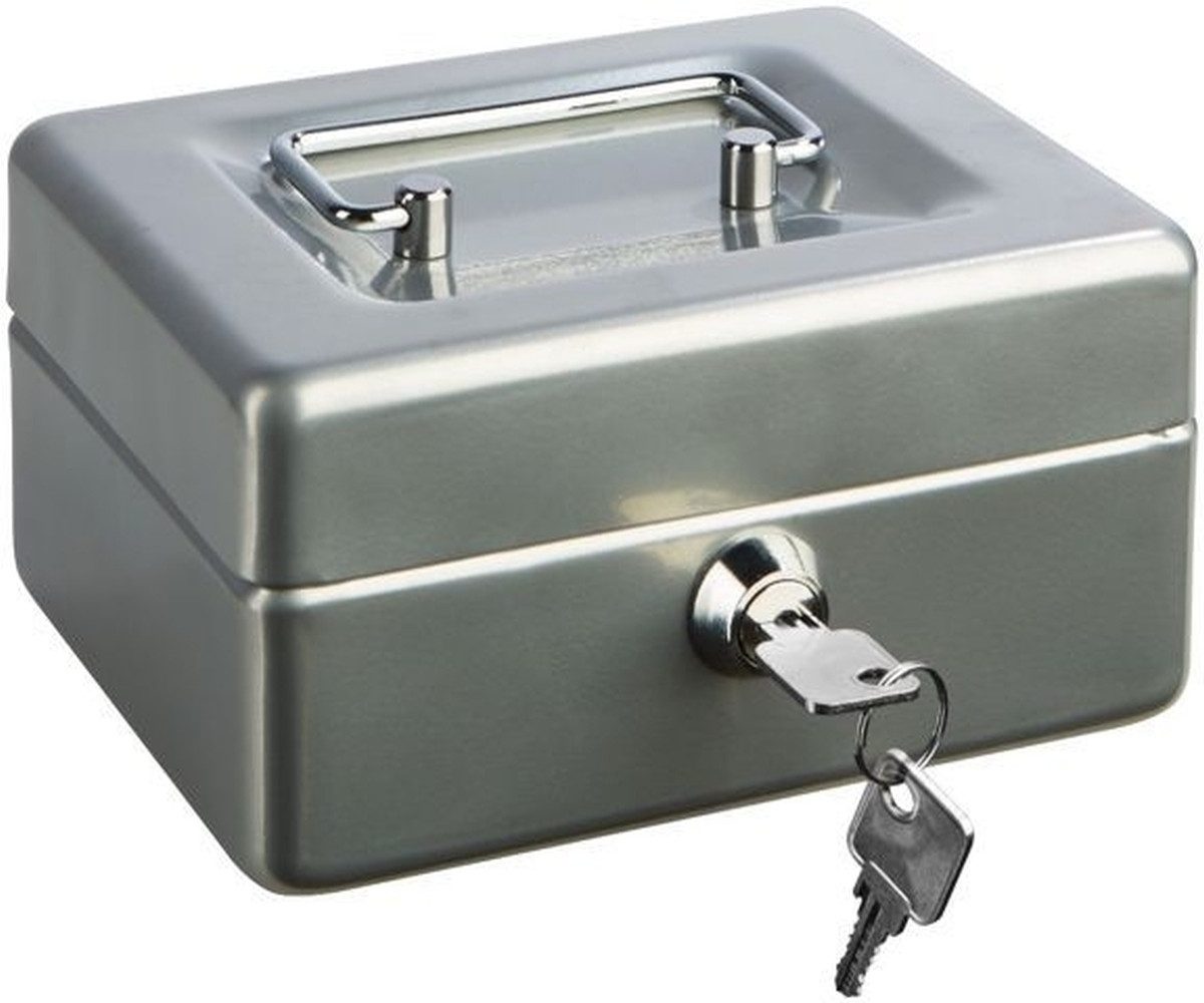 ALCO Geldkassette Geldkassette Stahlblech mit Schloss 250x170x90mm silber