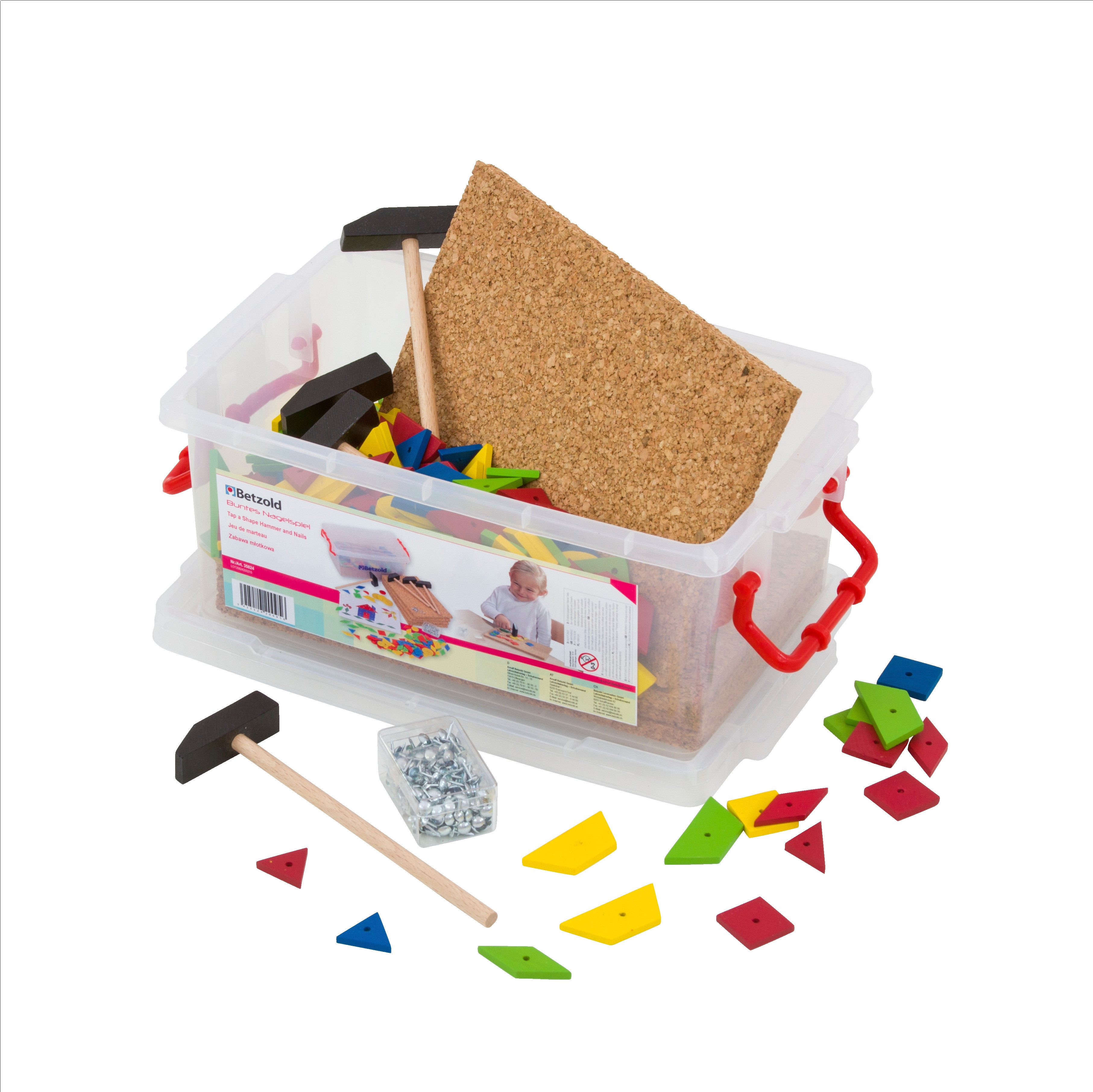 Betzold Lernspielzeug Hämmerchenspiel-Set – Kreatives Nagelspiel Kinder Bas günstig online kaufen