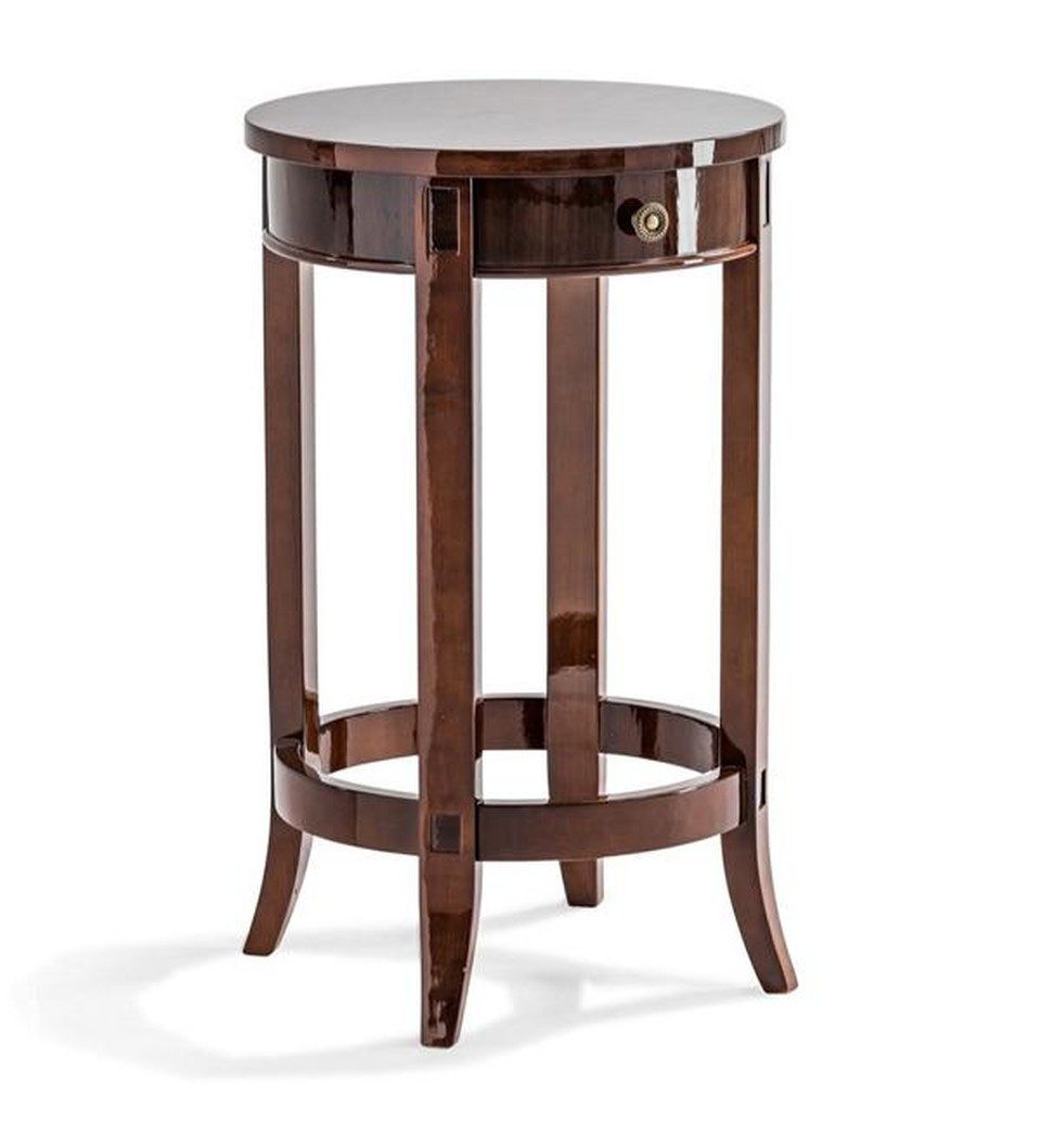 Xlmoebel Konsolentisch Elegante Holzkonsole mit Schublade und runder Tischplatte, Made in Europa