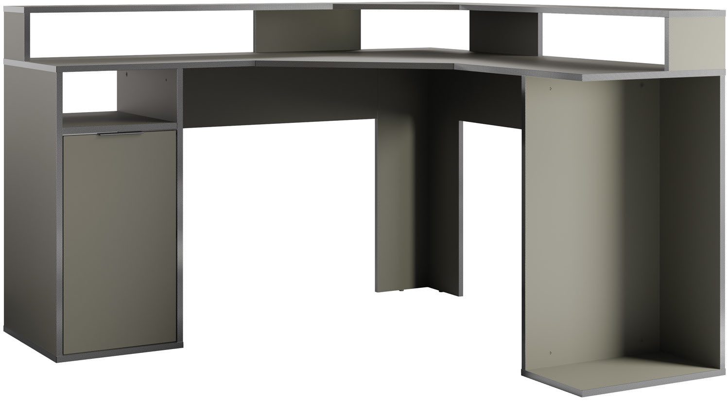 Home affaire Eckschreibtisch Omaha, Gamingtisch mit Tür, Towerfach und Monitorablage, Breite 139 cm