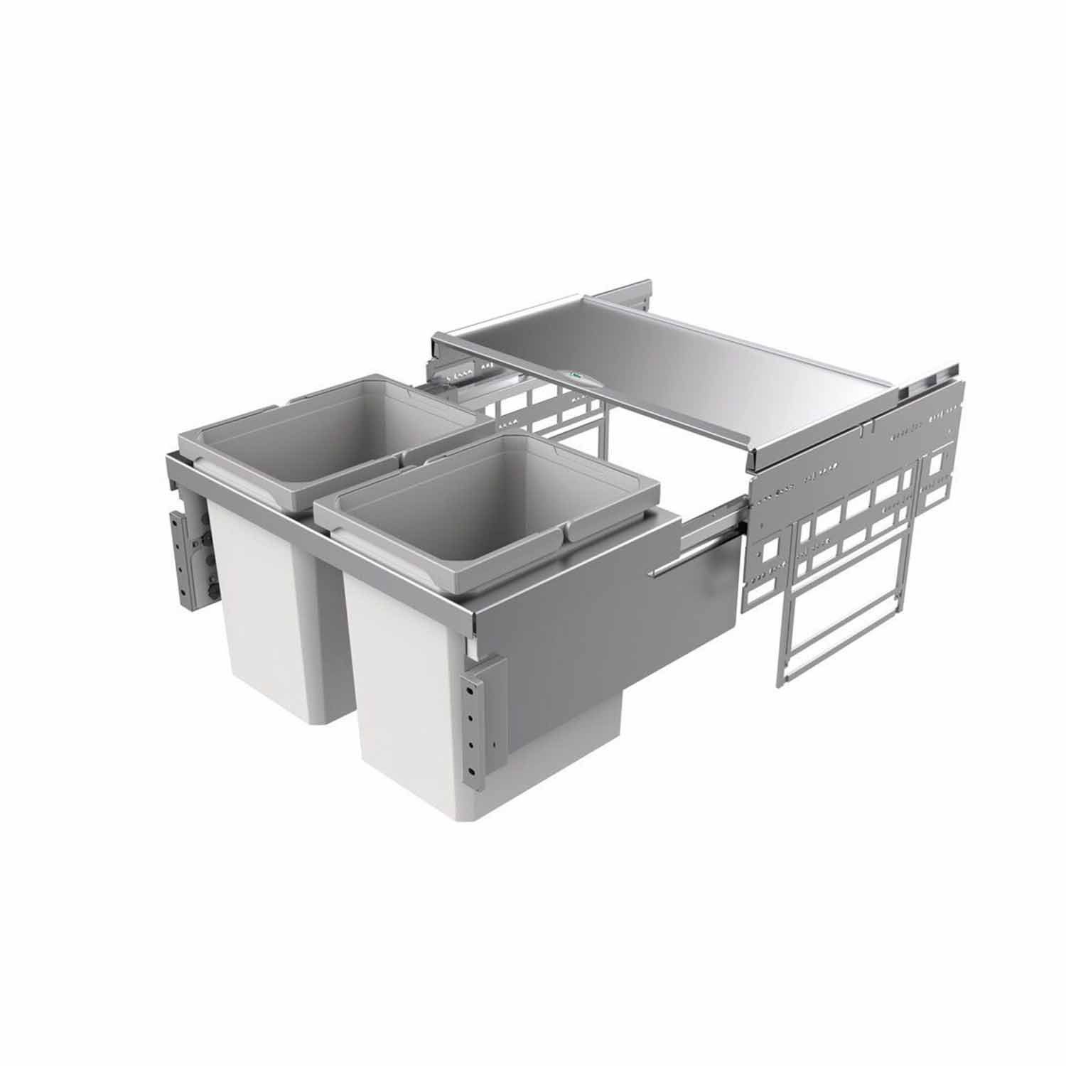 Naber Einbaumülleimer Abfallsammler für die Küche Cox Base 360 K/600-2 Hellgrau, ohne Biodeckel