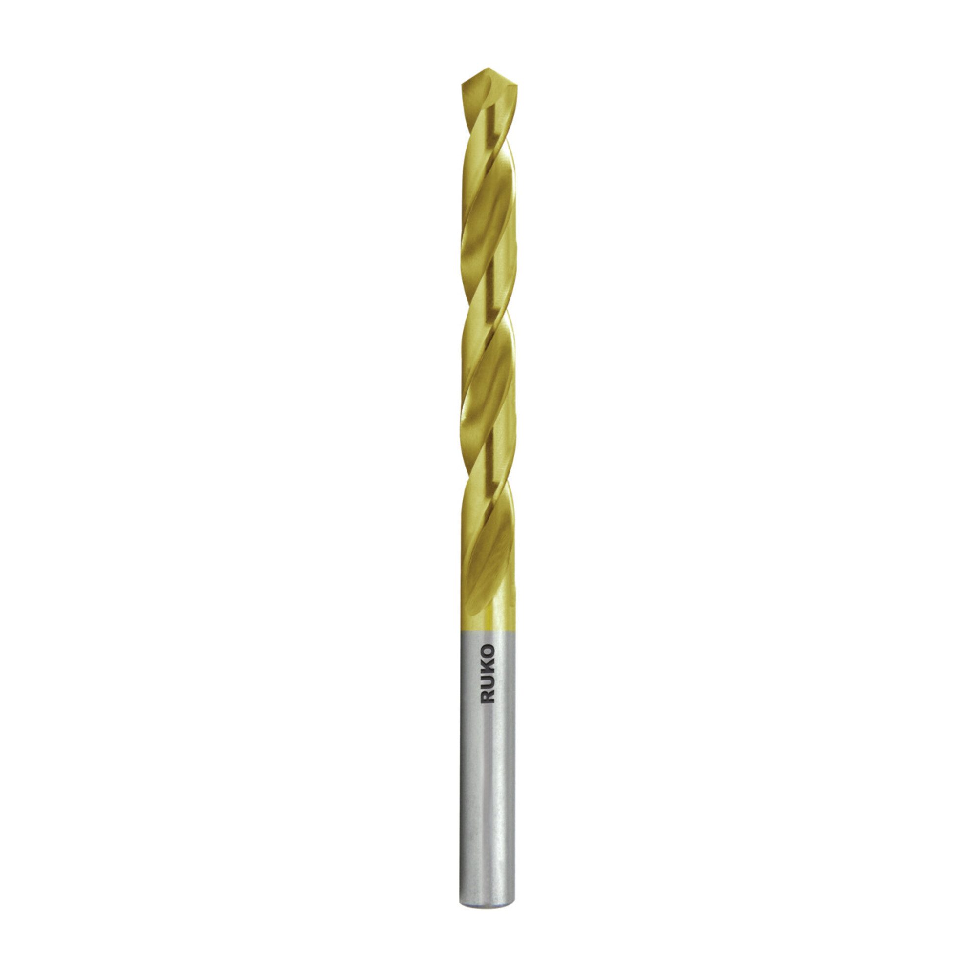 Ruko Holzbohrer RUKO Spiralbohrer DIN 338 Typ N HSS G TiN D 9,9 mm L 133 mm 10 Stk