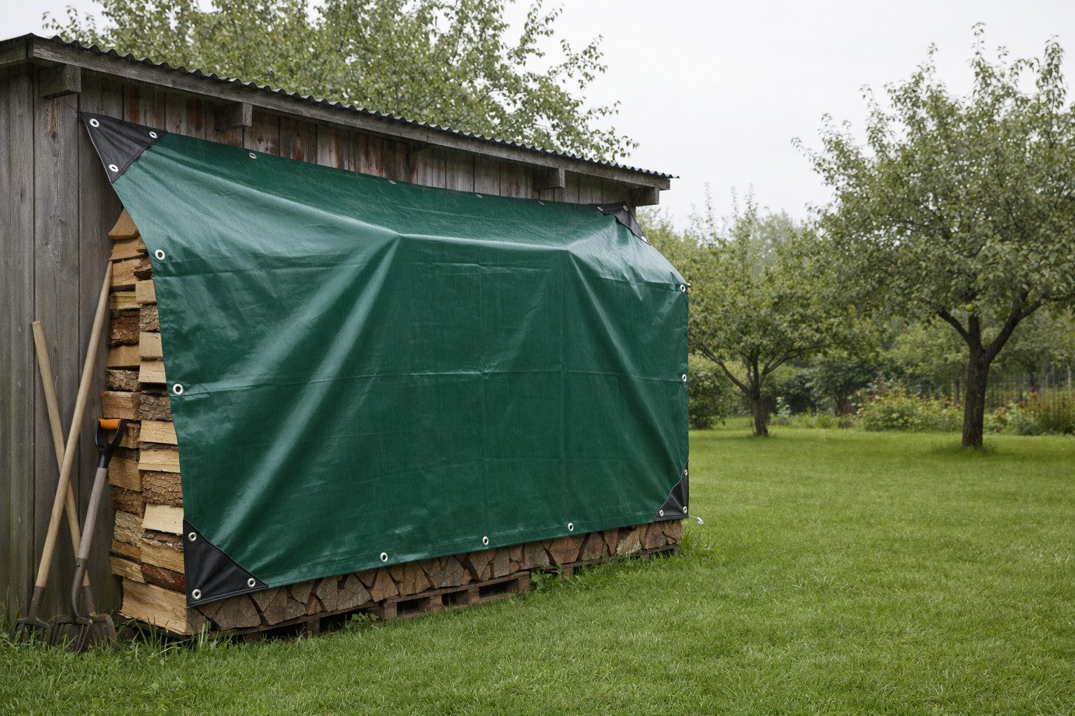 Roysson Garden Schutzplane Verstärkte Abdeckplane 214 g/m² Gewebeplane (mit Ösen), wasserdicht, frostbeständig, UV-beständig