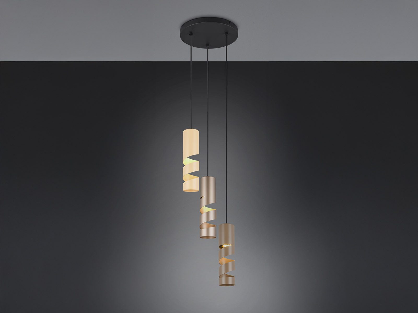 TRIO Leuchten LED Pendelleuchte, Dimmfunktion, LED wechselbar, warmweiß, Cluster hängend über-n Esstisch-lampe & Treppenhaus dreiflammig, Ø28cm