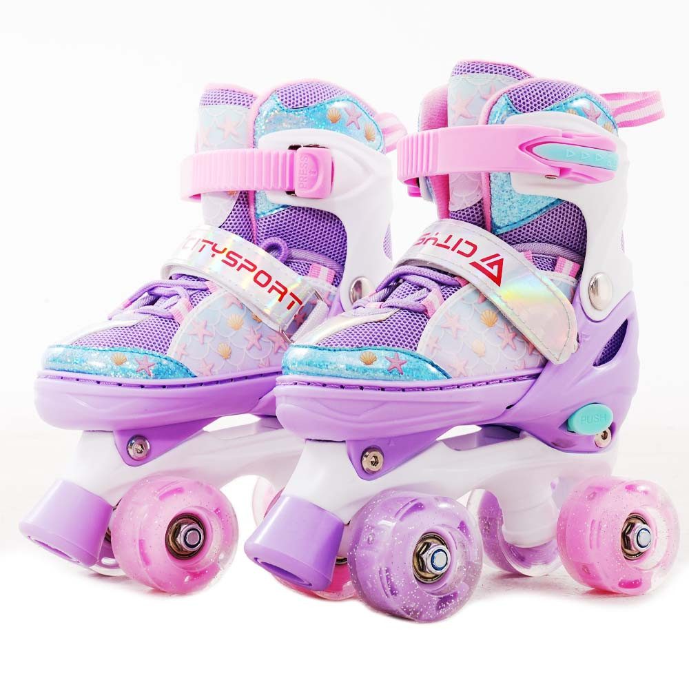 CITYSPORTS Rollschuhe Verstellbar Inliner Leucht Inlineskates für Mädchen/Jungen, mit Leuchtenden Rädern,Geschenke für Mädchen/Jungen
