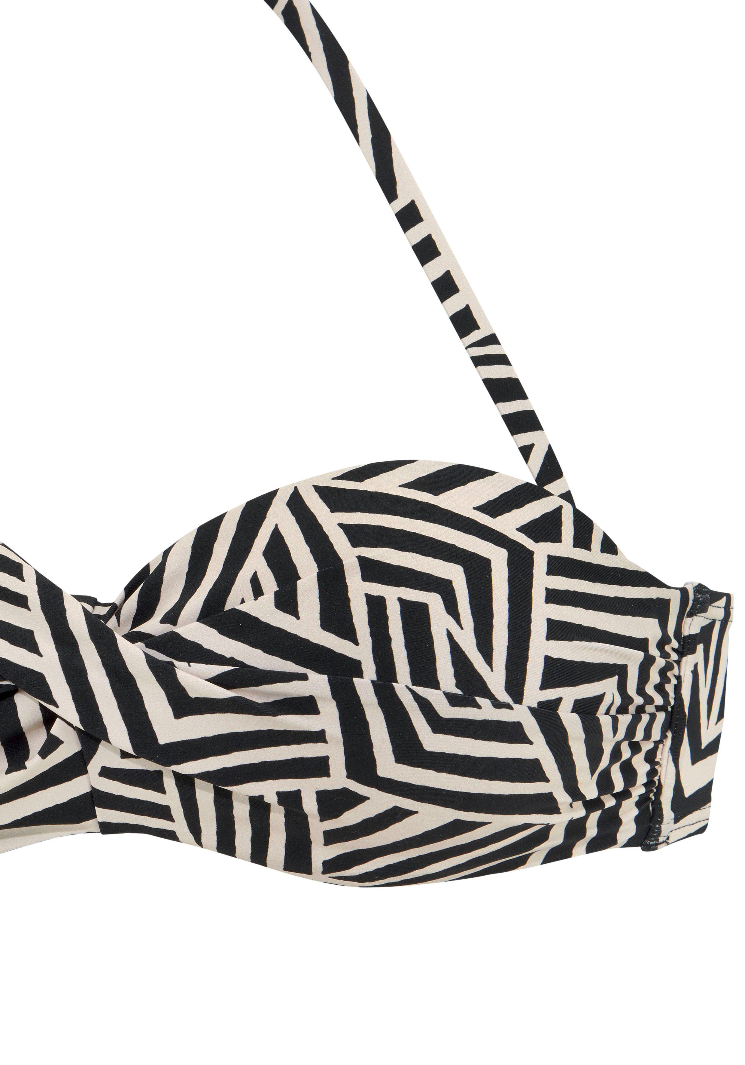 LASCANA Bügel-Bandeau-Bikini-Top Cleo, mit geometrischem Druck – Bild 3 von 5