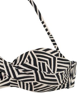 LASCANA Bügel-Bandeau-Bikini-Top Cleo, mit geometrischem Druck