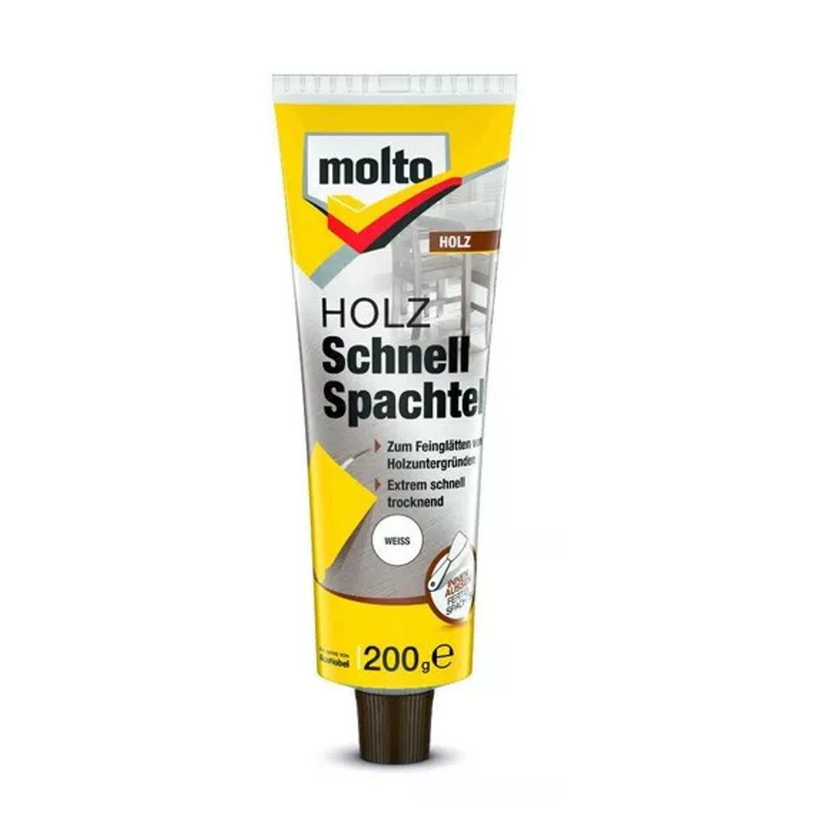 Molto Spachtelmasse, Holz-Schnellspachtel 200g zum Ausbessern von Holzuntergründen