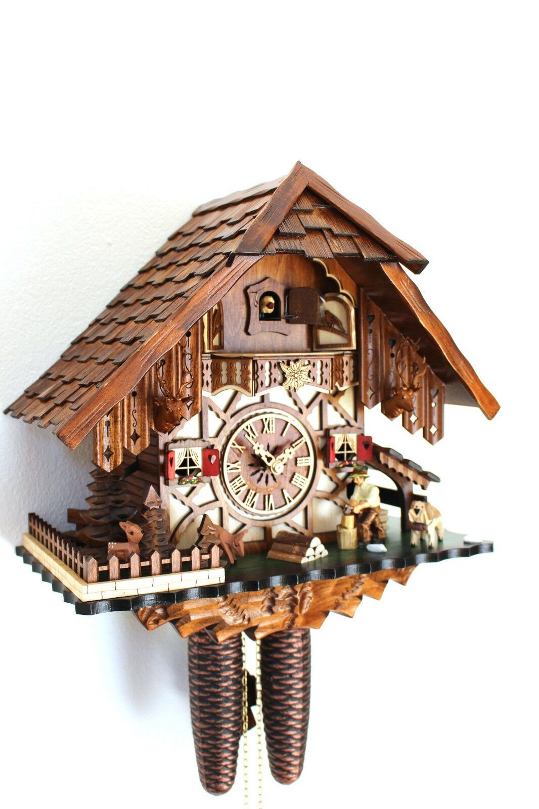 Original Hettich-Uhren Wanduhr Schwarzwälder Kuckucksuhr Clockvilla