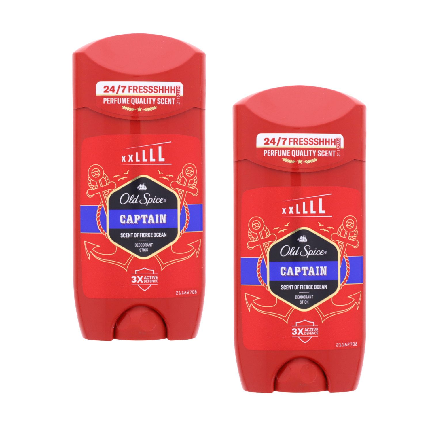 Old Spice Deo-Stift 2 x Old Spice Captain Deostick XXL je 85ml Deo für Männer 24/7 Frische
