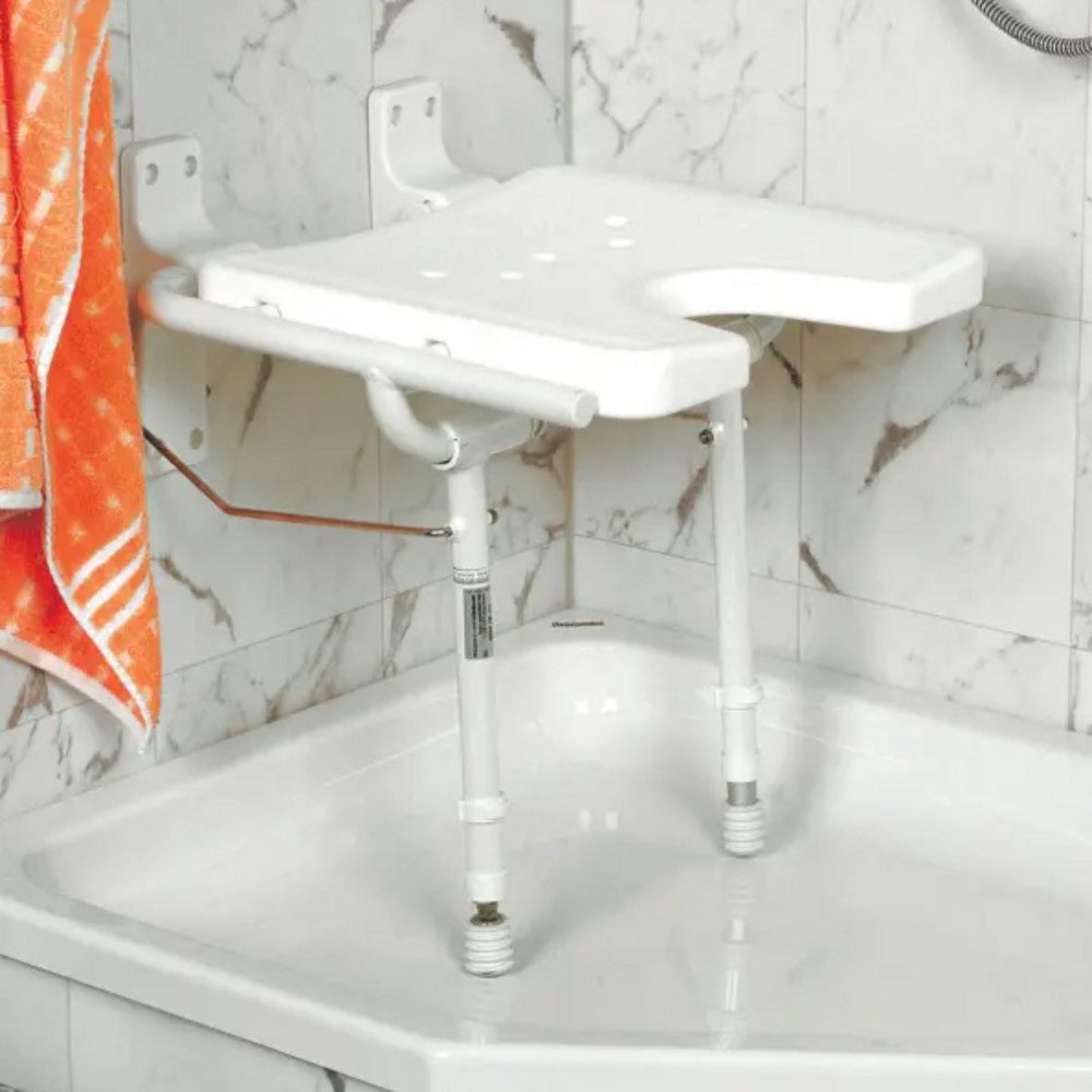 DocMed Duschklappsitz DocMed Duschklappsitz, belastbar bis 120,00 kg, Höhenverstellbarer Duschsitz, Bad Hilfe