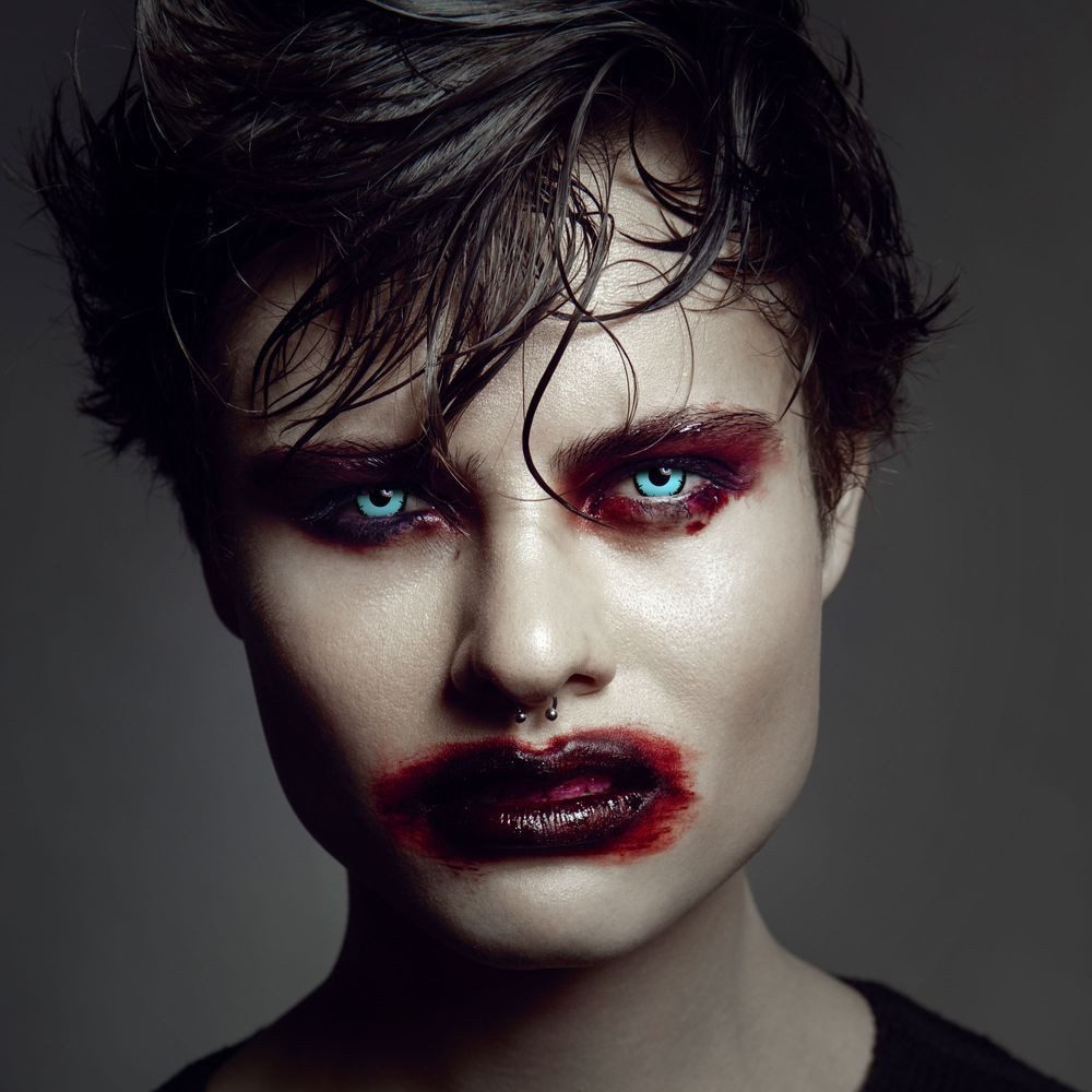aricona Farblinsen Blaue Farbige Kontaktlinsen Halloween Farbig Jahreslinsen Zombie, ohne Stärke, 2 Stück