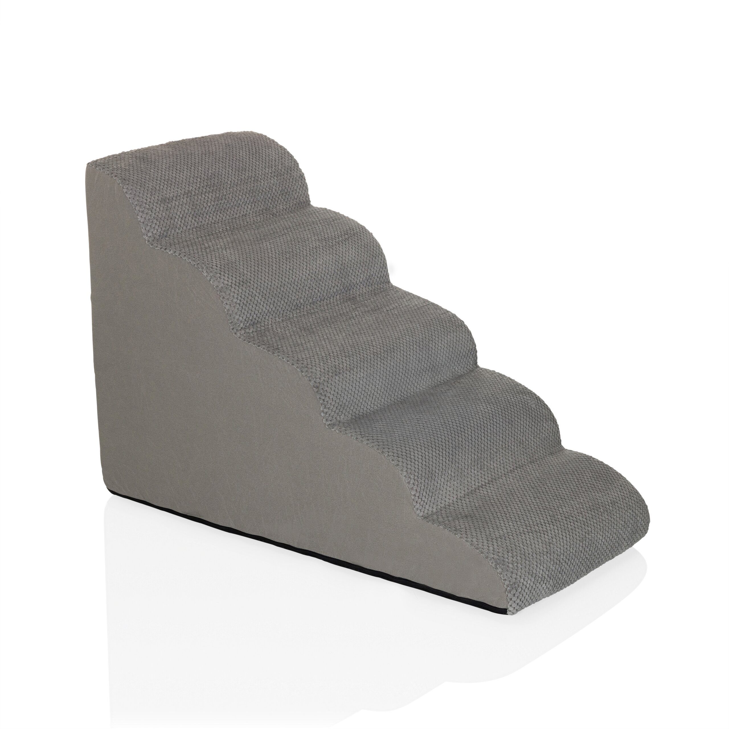 hjh LIVING Haustiertreppe Haustiertreppe Pawy Step 5 Stoff, Hundetreppe mit 5 Stufen, Hundestufen Treppe mit waschbarem Stoffbezug