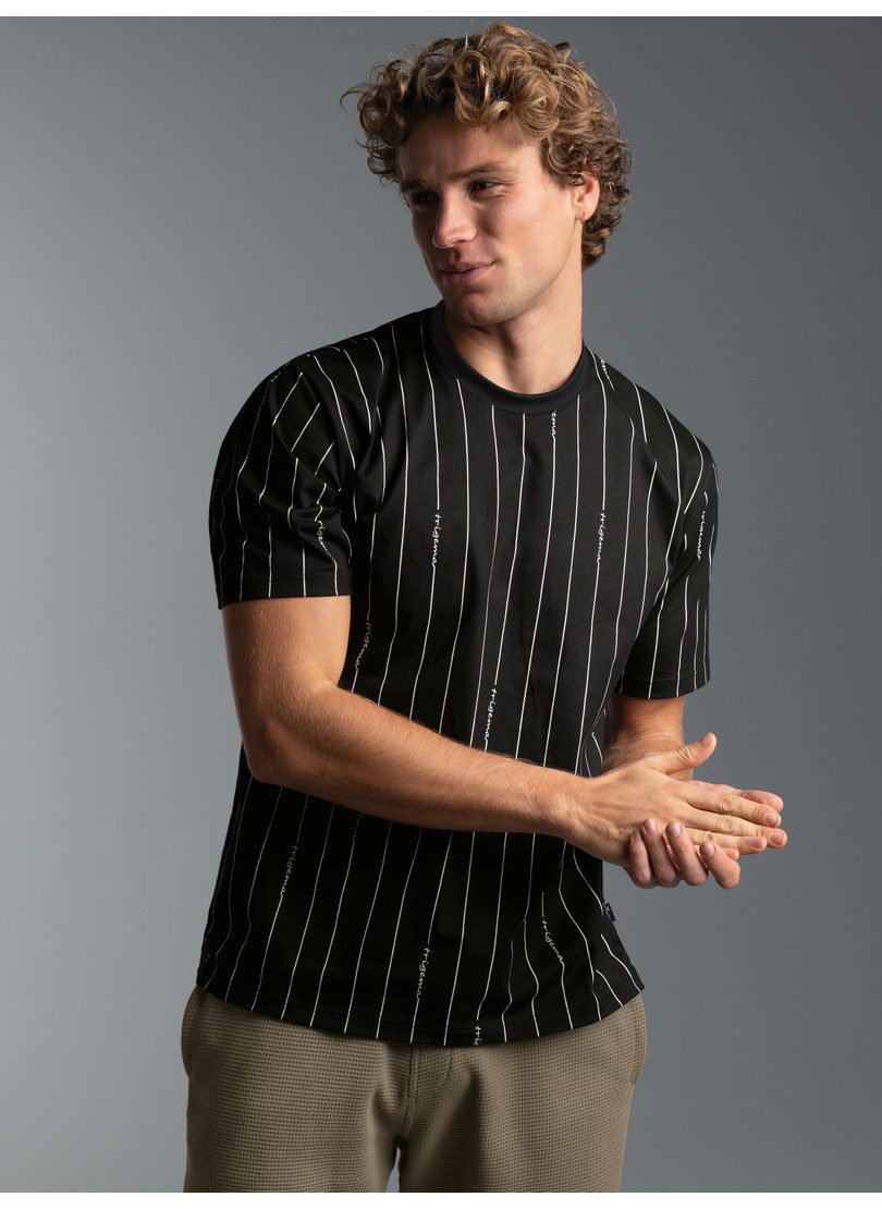 Trigema T-Shirt TRIGEMA T-Shirt mit Allover Streifen-Muster (1-tlg)