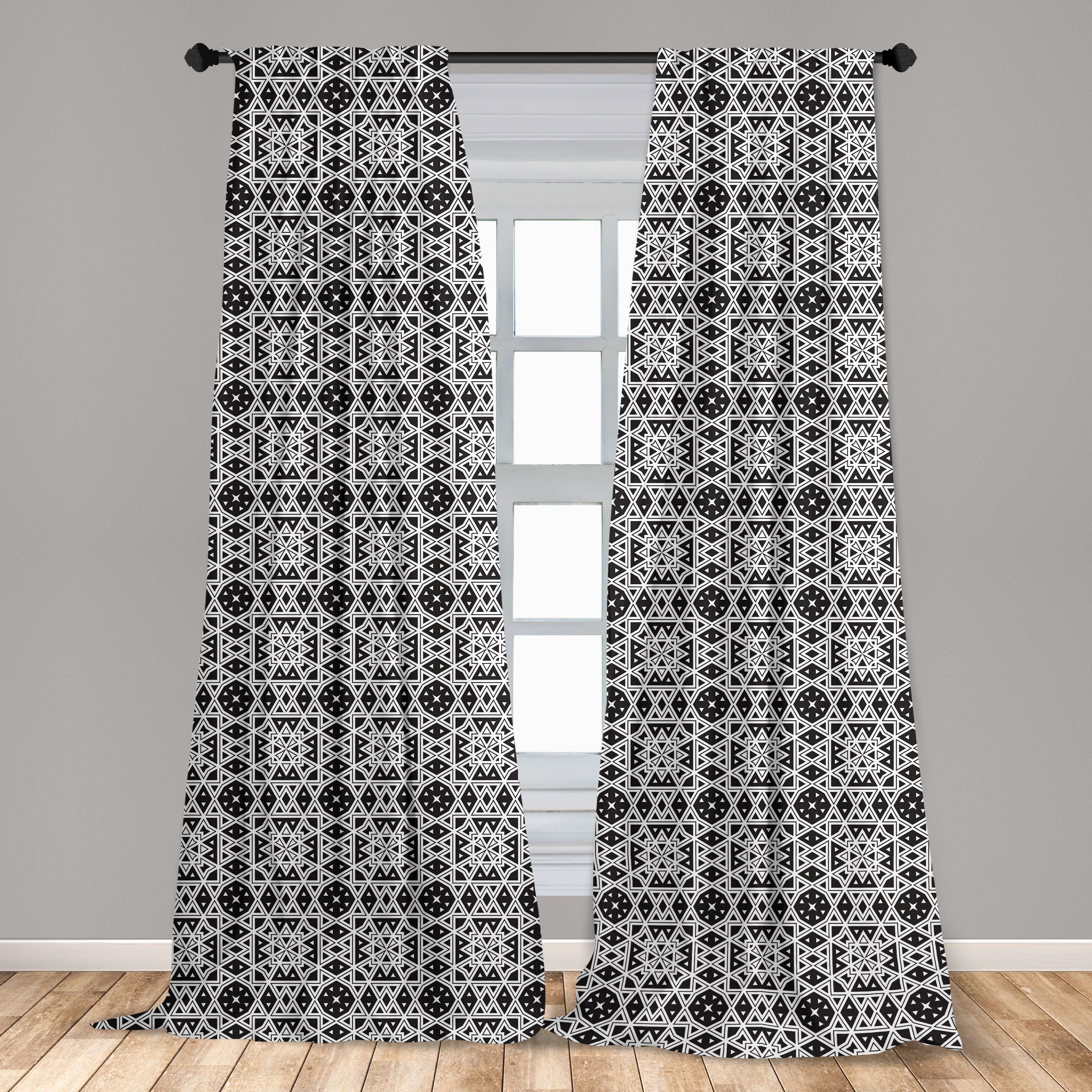 Gardine Vorhang für Wohnzimmer Schlafzimmer Microfaser, Dekor, traditionell Abakuhaus, Königs Mittelalterliche Tile