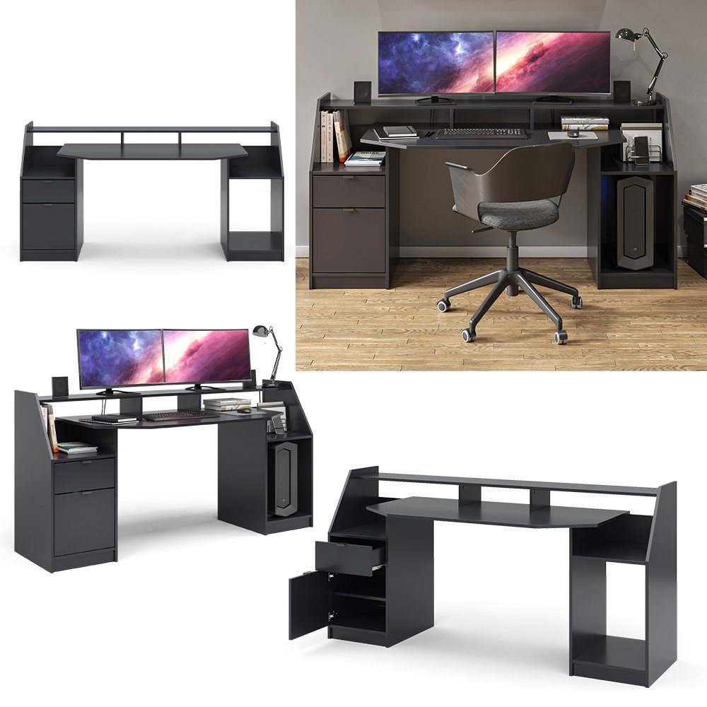 Vicco Computertisch Joel, Schwarz, 179.8 x günstig online kaufen