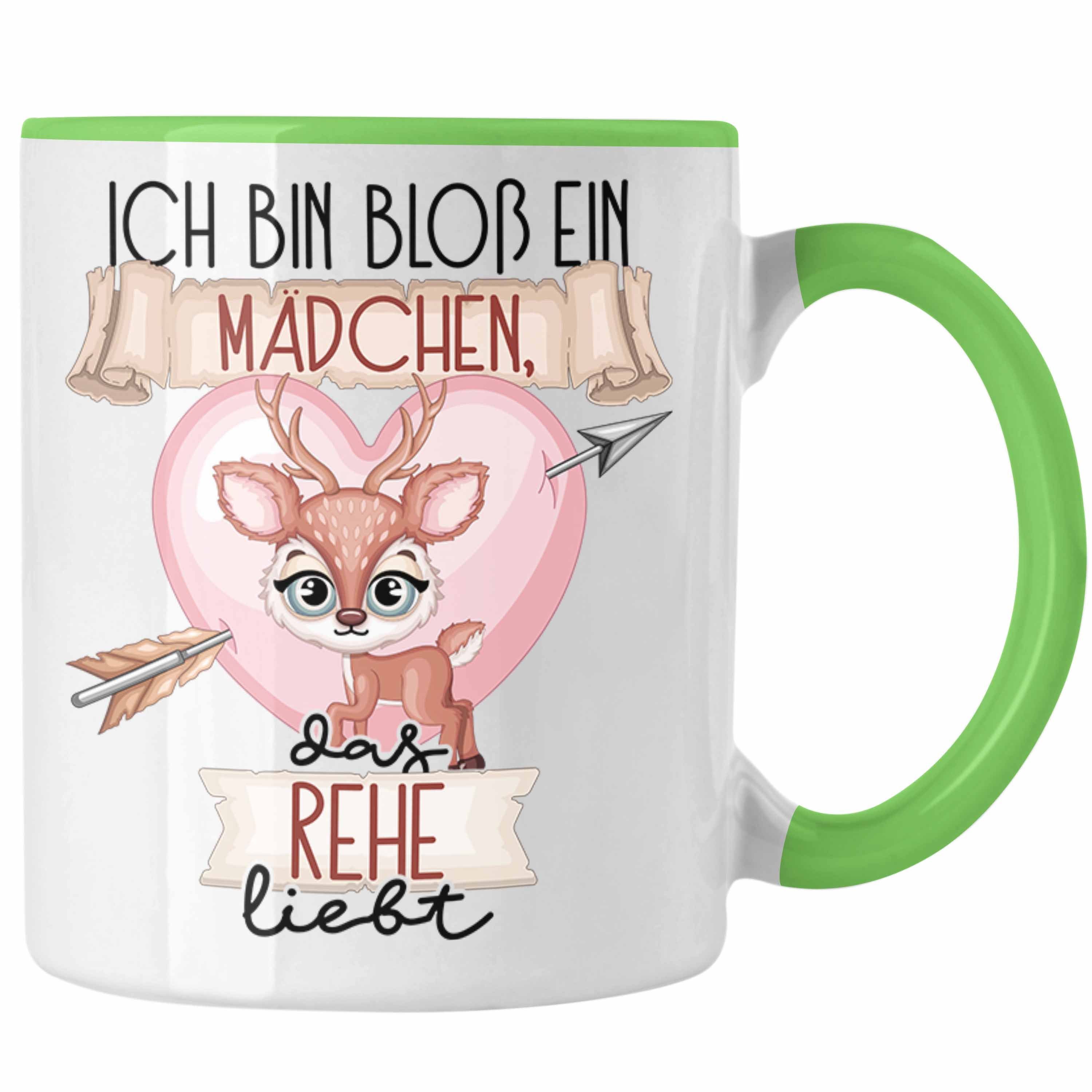 Trendation Tasse Rehe Tasse Bloß Das Ich Rehe Geschenk Liebt Bin Reh Frauen Mädchen Ein Grün