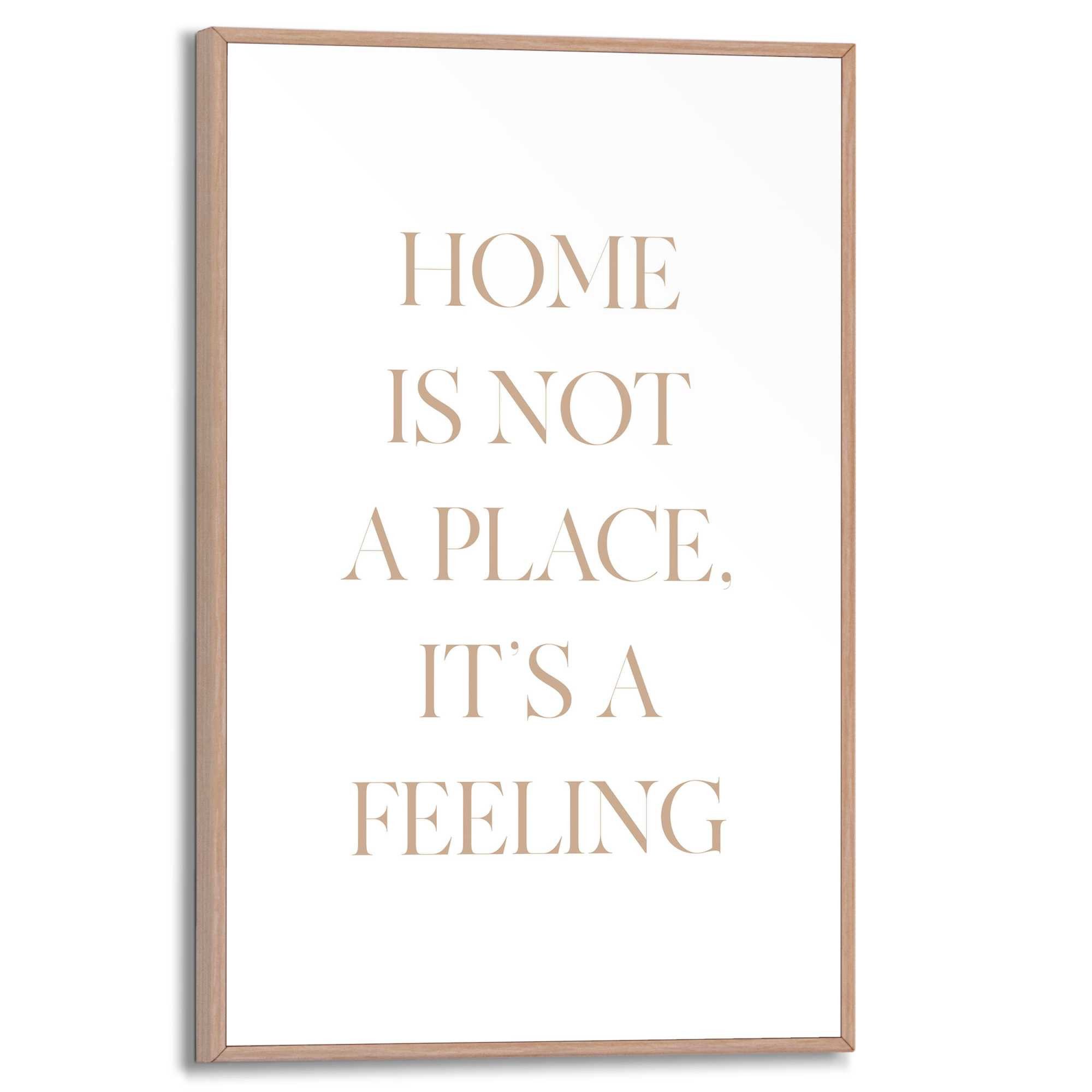 Reinders! Poster Feeling Home, Wohnzimmer - Gold - MDF - Sprüche - 20x30 cm