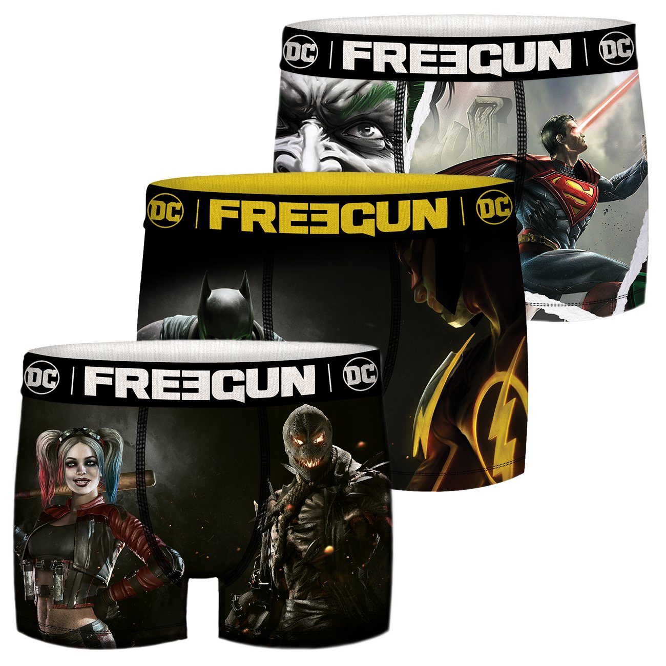 Freegun Boxershorts Freegun Comic Jungen Boxershorts 3er Pack (3-St) mit Stretch