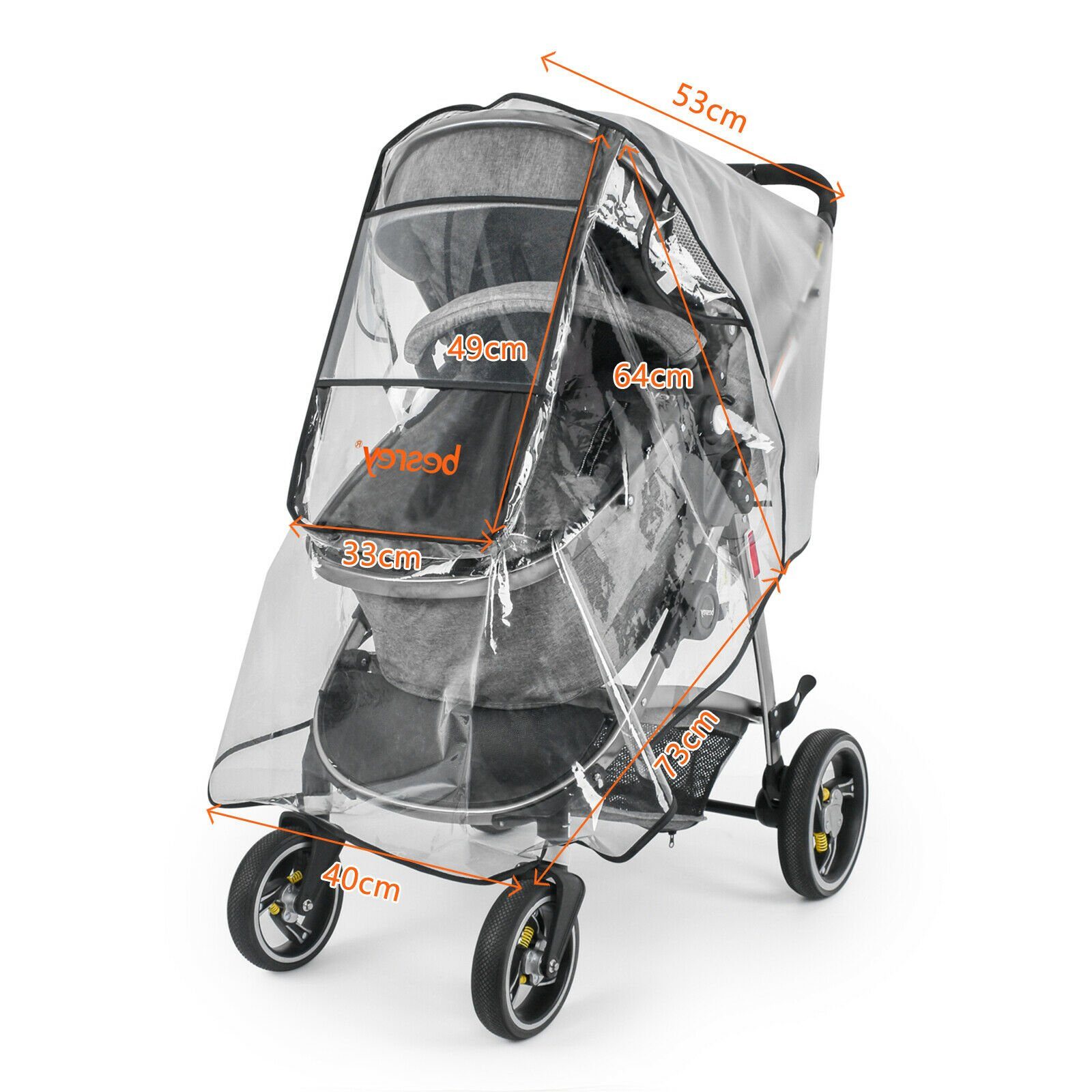 1er Transparente Kinderwagen Regen Abdeckung Staub Windschutz für Baby Kinder 