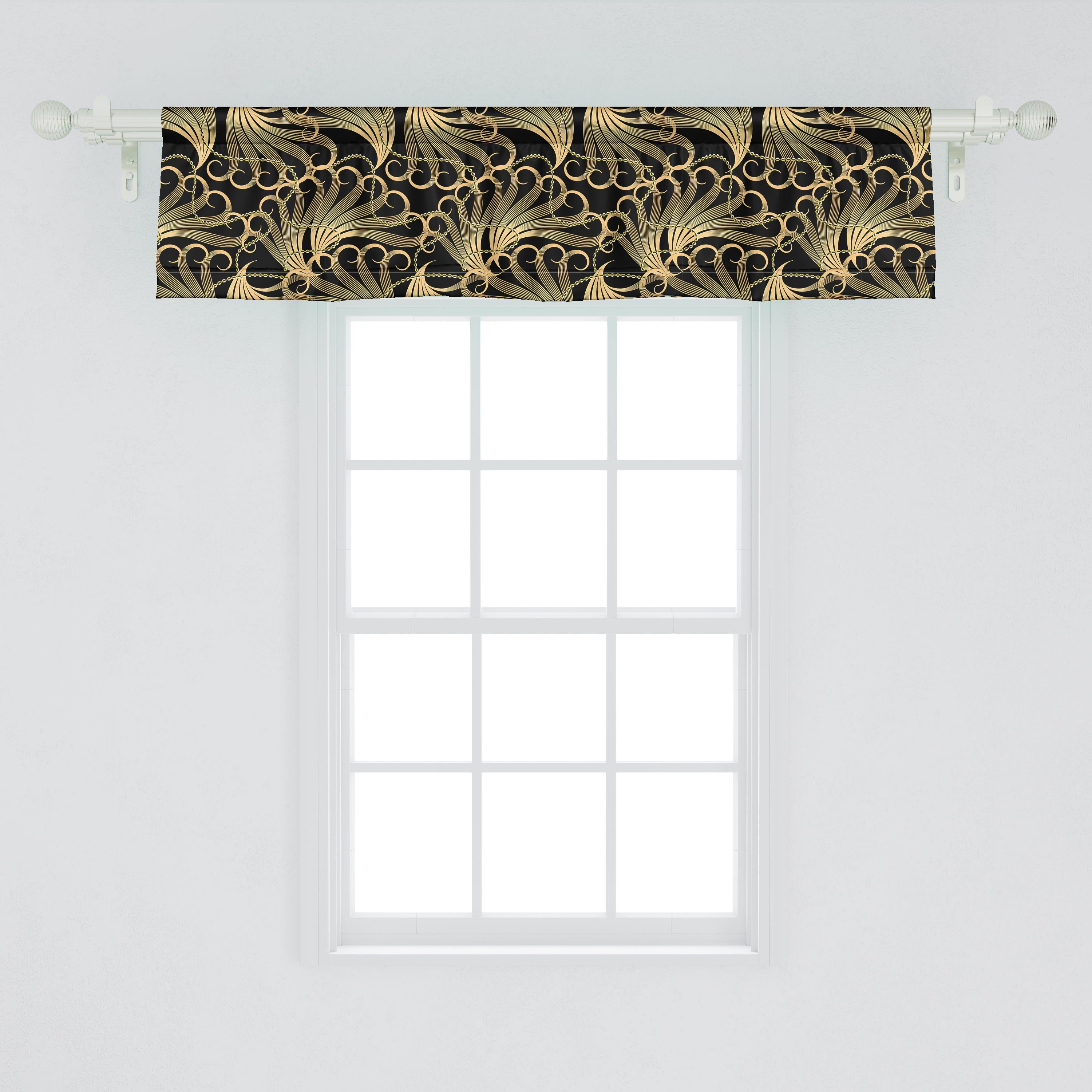 Scheibengardine Vorhang Volant für Microfaser, Schlafzimmer Zier Dekor Stangentasche, Gebogene Abakuhaus, mit Küche Zeilen Abstrakt