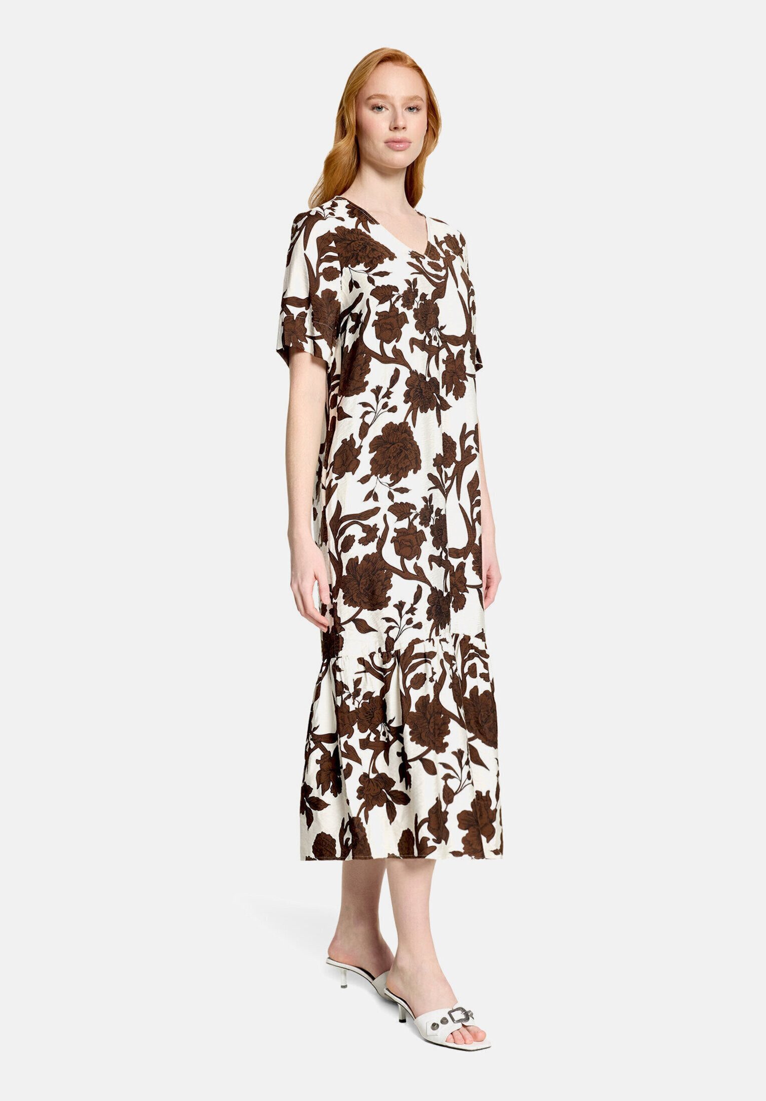 Cartoon Midikleid Damen mit Volant