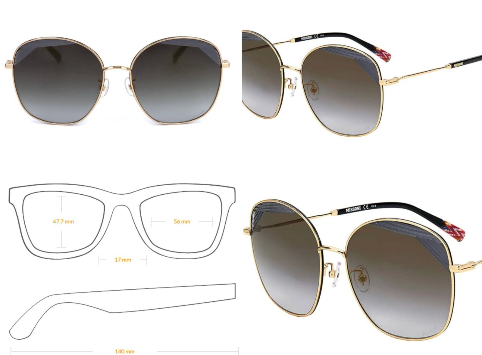 Missoni Sonnenbrille Missoni-Sunglasses-MIS0014-2M2-Gold