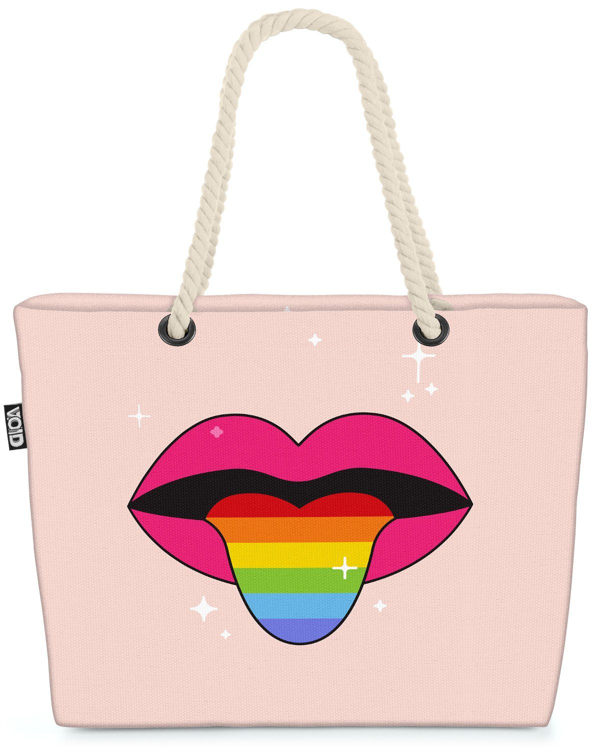 pride Mund Gay gestreift (1-tlg), Grafik Zunge Lippen parade Pride LGBTQ Strandtasche flag VOID