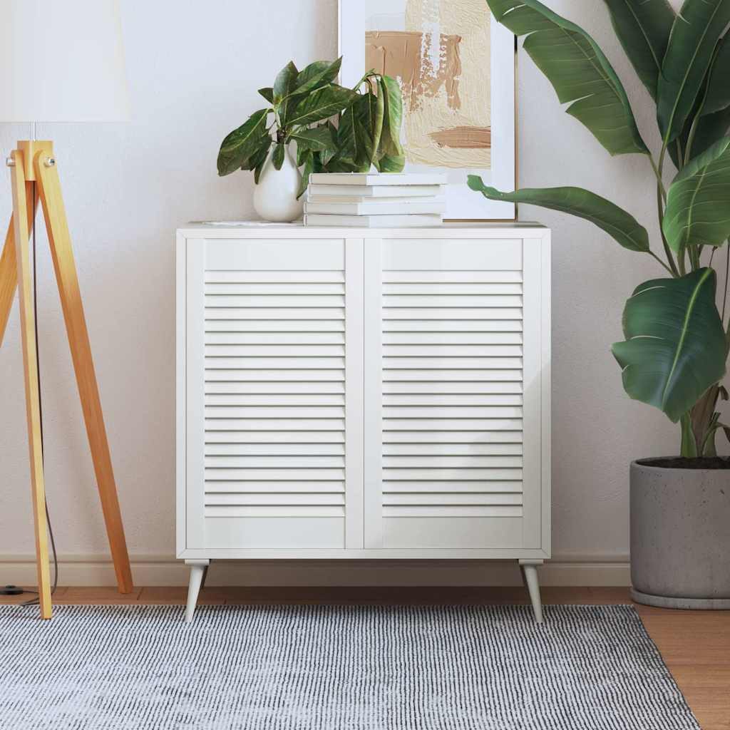 vidaXL Schranktür vidaXL Lamellierte Türen 2 Stk. Weiß 69 x 49,4 cm Massives Kiefernholz