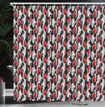 Abakuhaus Duschvorhang Moderner Digitaldruck mit 12 Haken auf Stoff Wasser Resistent Breite 175 cm, Höhe 180 cm, Retro Lässige Kleidung Cartoon-Stil