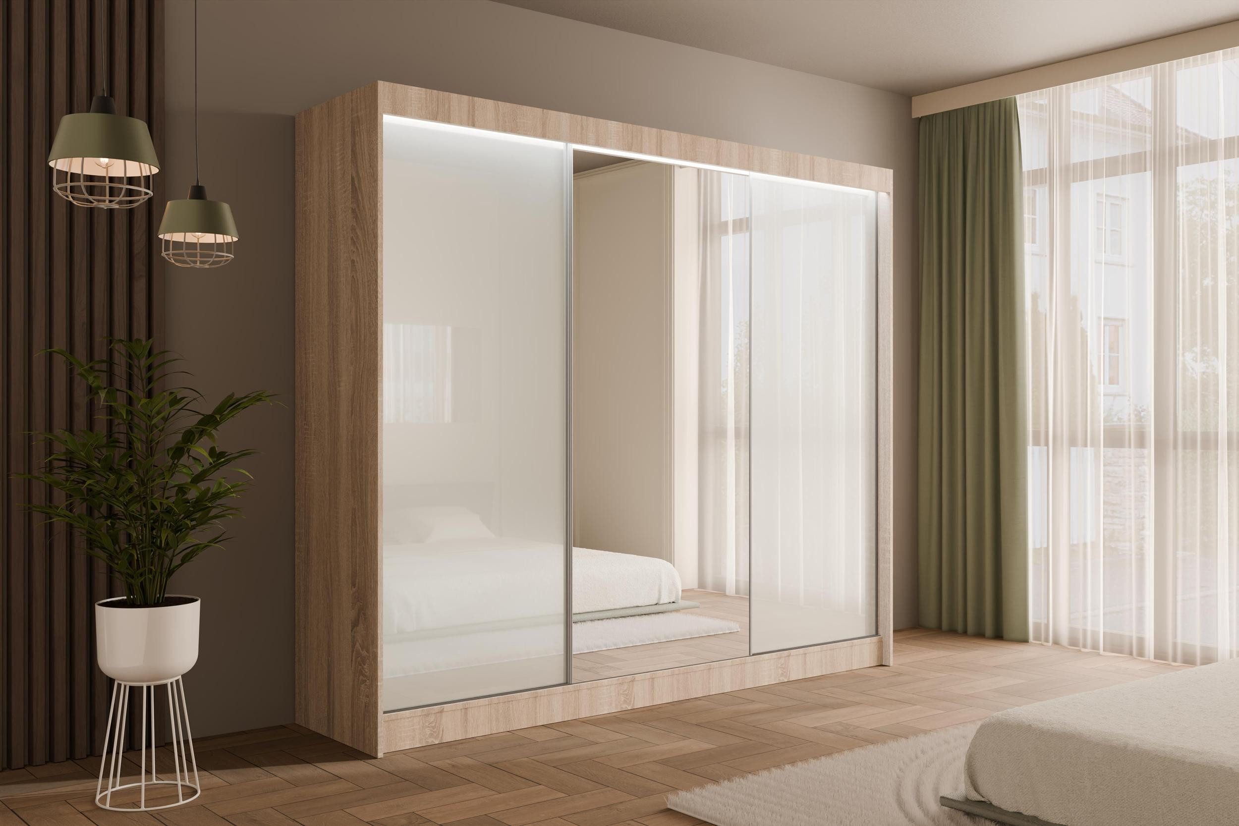 ALTDECOR Schiebetürenschrank VESLI (Kleiderschrank Garderobenschrank mit vi günstig online kaufen