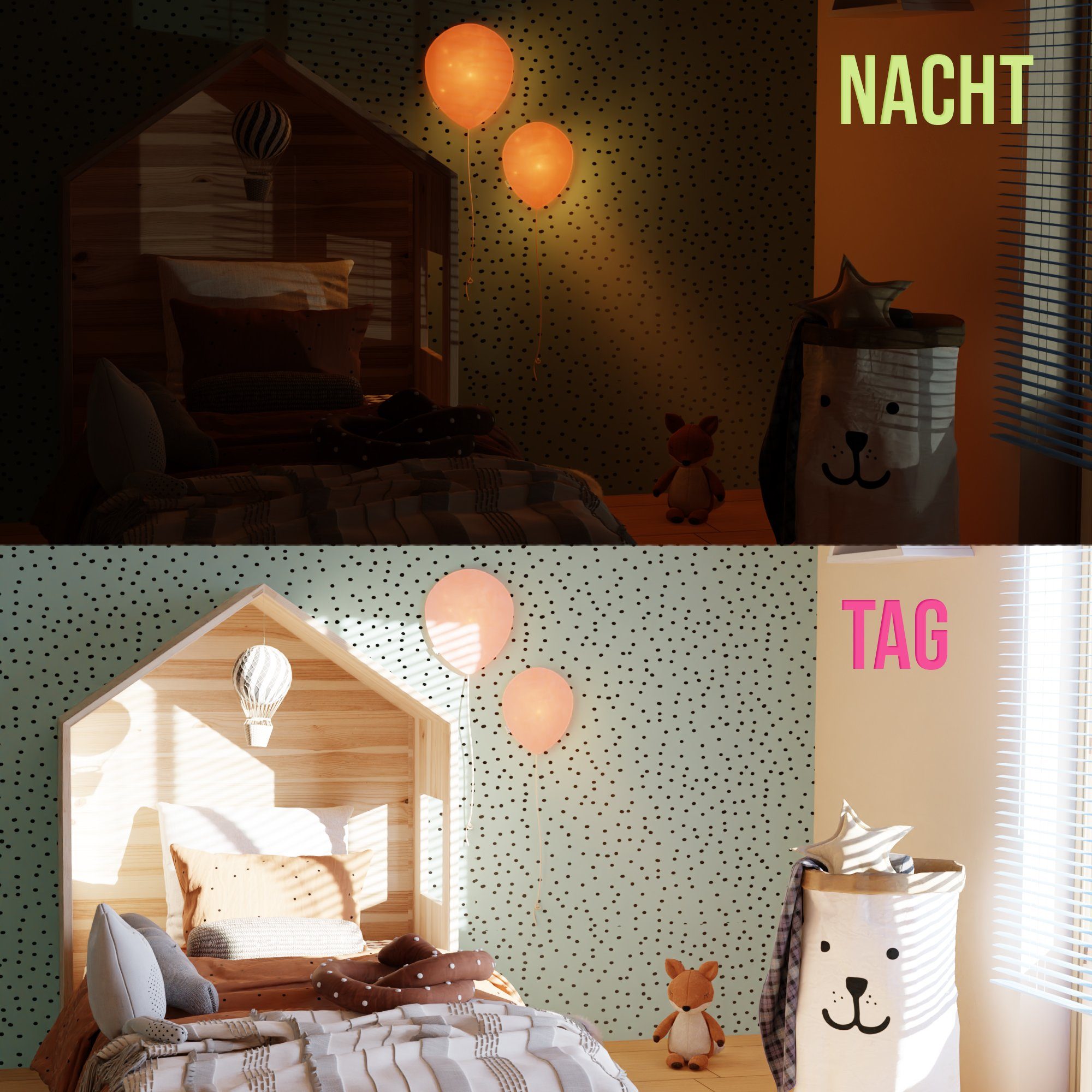 Panda Kinderzimmer Wandlampe 12W LED - Dimmbar Mit 3 Farbtemperaturen
