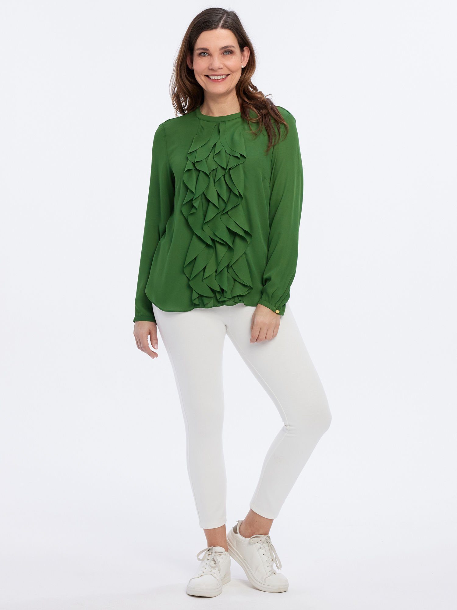 Georg Stiels Blusenshirt Volantbluse figurumspielend mit Rüschen