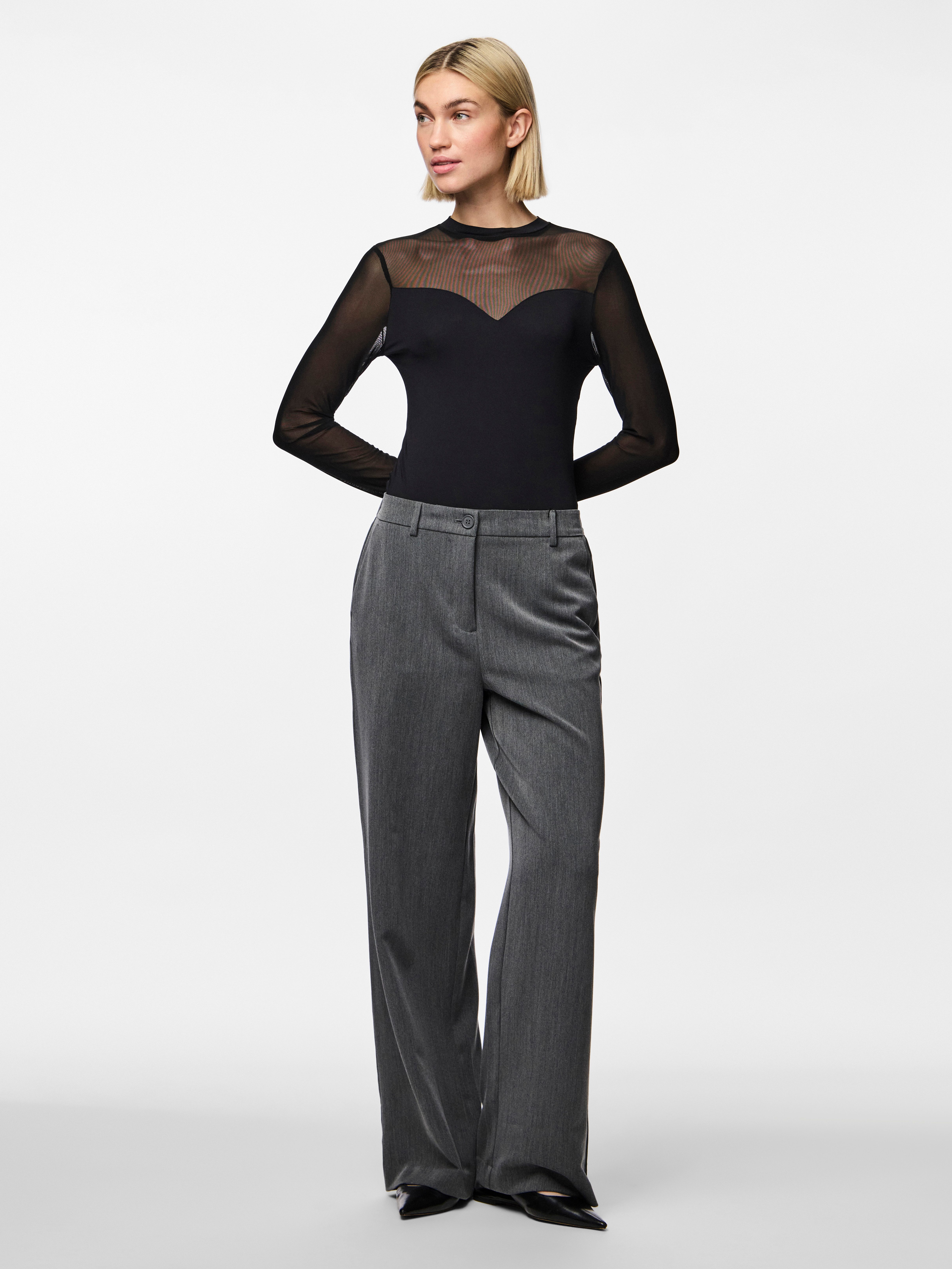 pieces Langarmbody PCMILLY LS MESH BODYSTOCKING NOOS