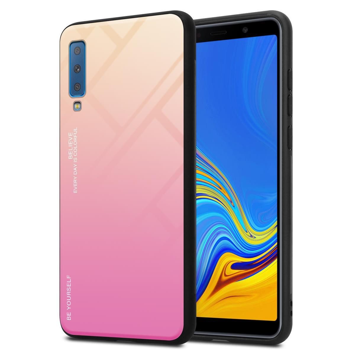 Cadorabo Handyhülle für Samsung Galaxy A7 2018 Hülle Samsung Galaxy A7 2018, Robustes Hard Case - Handy Schutzhülle - Hülle - Back Cover Bumper