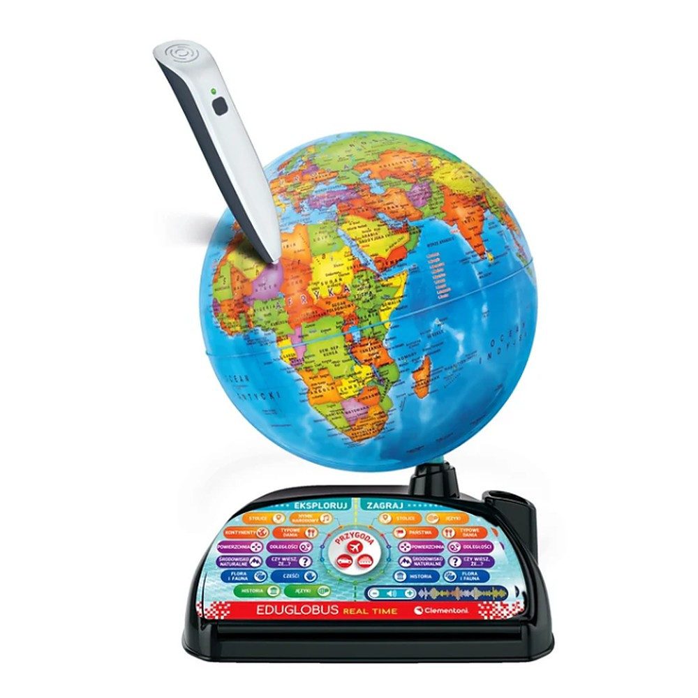 Clementoni® Globus Lernglobus Weltkugel Lernspielzeug, (Spar-Set, 1-tlg), Sprechstift, App-Anbindung, 195 Länder, 28 Spiele