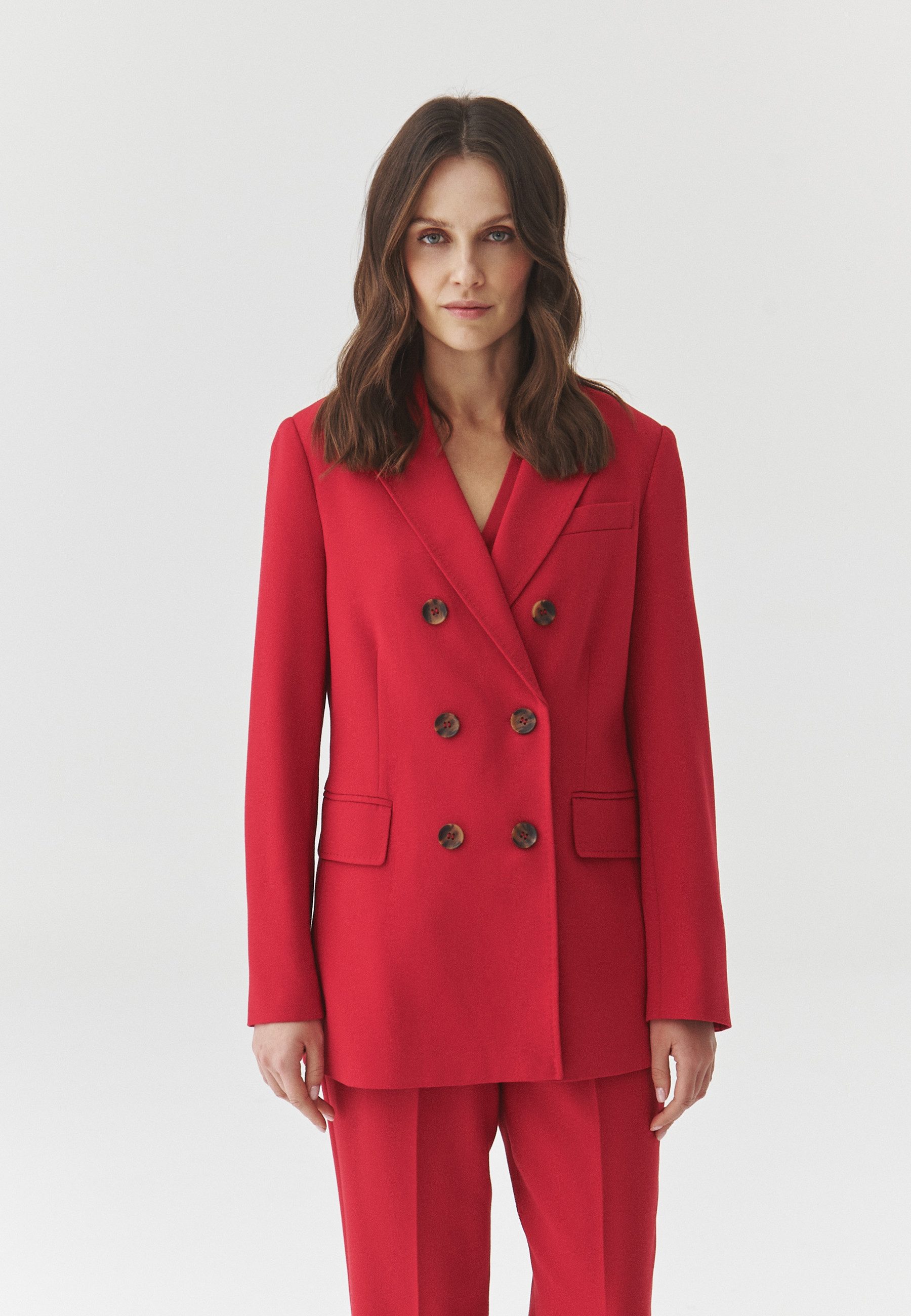 TATUUM Longblazer Roter Doppelreihiger Damenblazer - Ankina 3