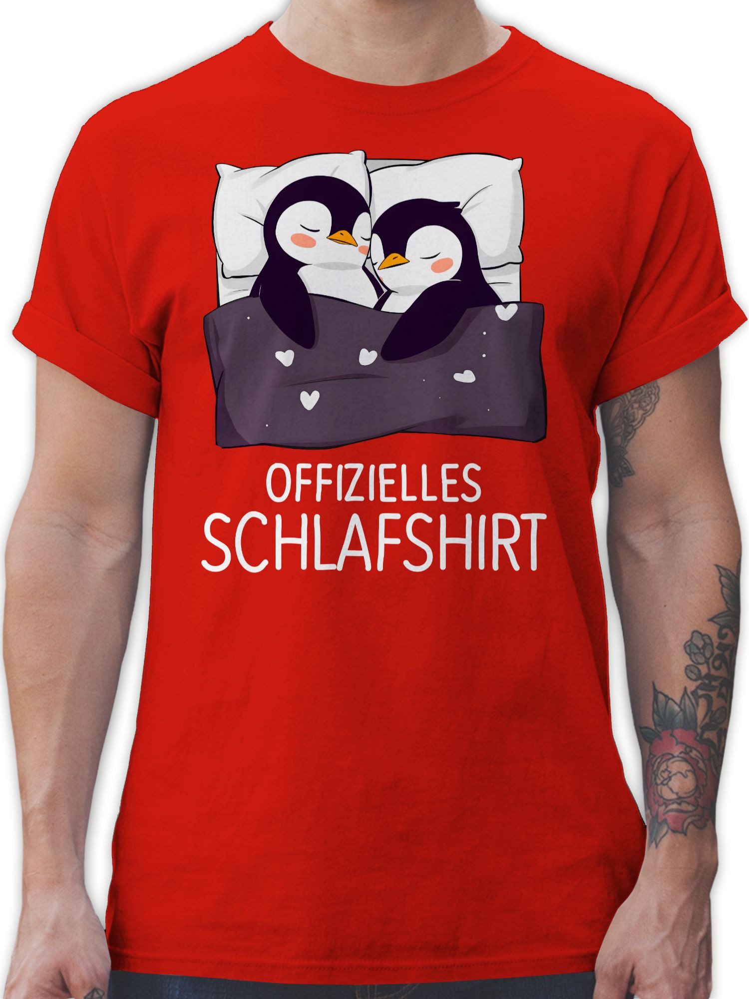 Shirtracer T-Shirt Offizielles Schlafshirt Pinguin Pärchen günstig online kaufen