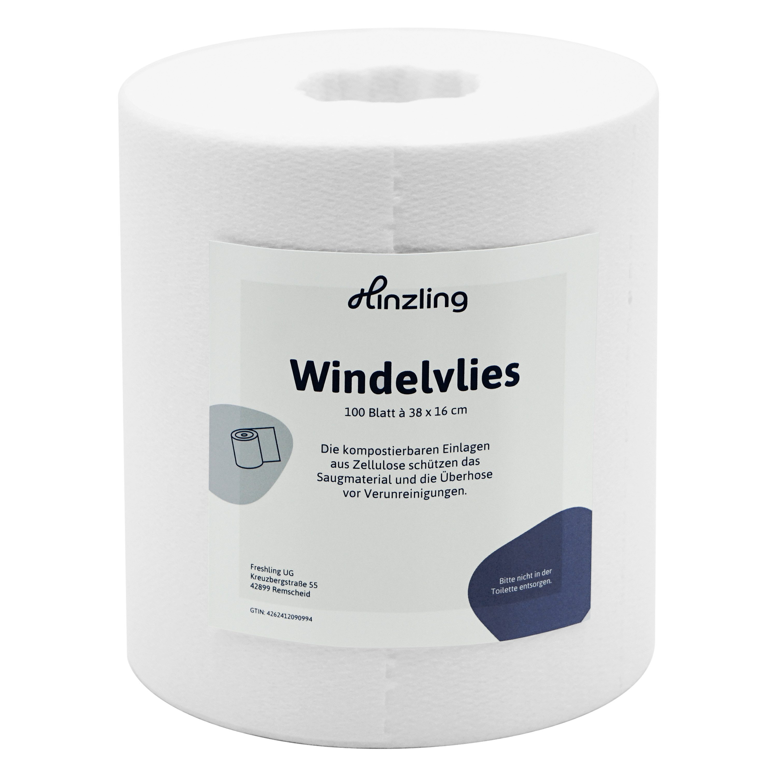 Hinzling Stoffwindeln Windelvlies – Windelvlies Rolle 100 Blatt – Windeleinlagen Baby