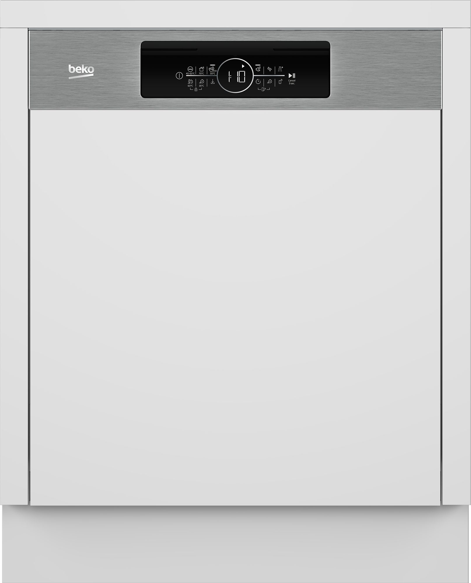 BEKO teilintegrierbarer Geschirrspüler BDSN16R46W, 9,5 l, 15 Maßgedecke, Quick&Shine – schnelle Reinigung mit optimaler Trocknung